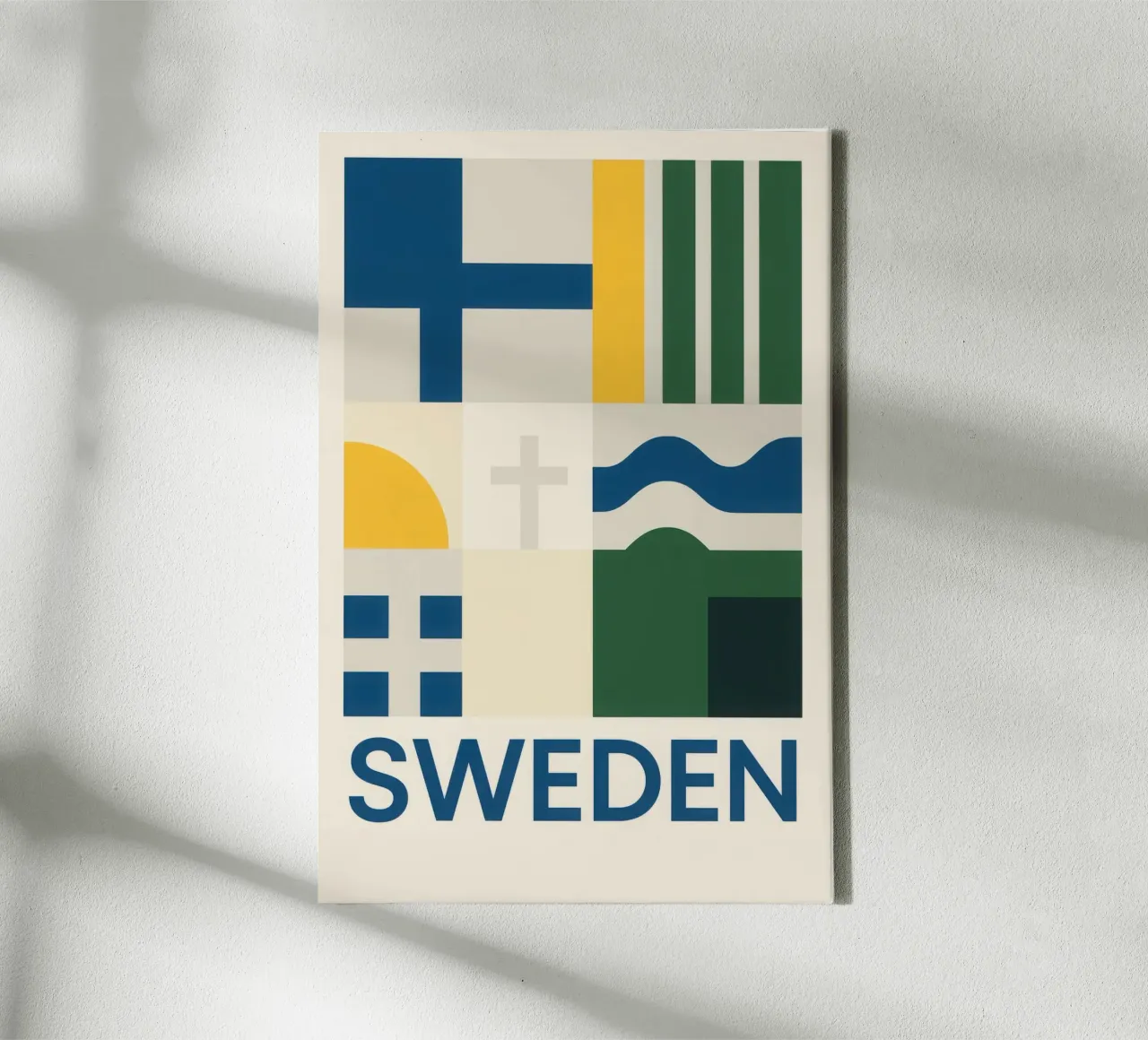 Sweden - The Nordic essence at a glance canvas with Floater frame by JETLAG | affiches voyage