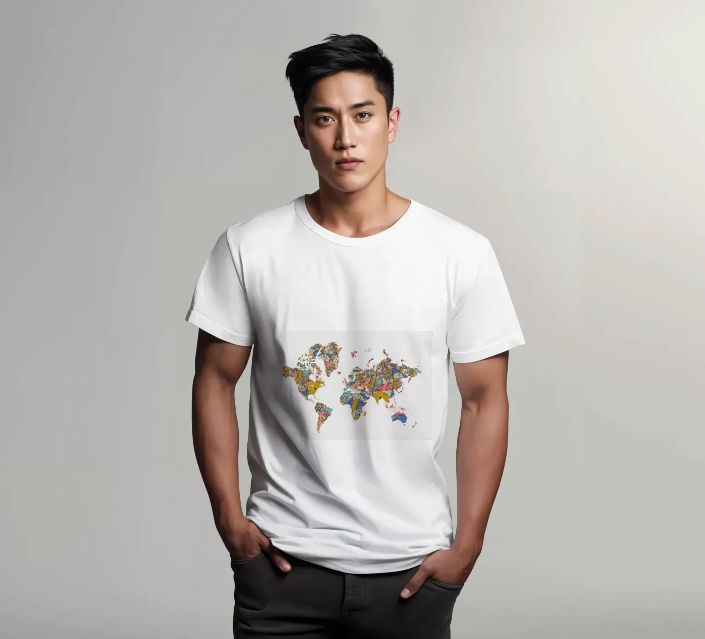 World Map t-shirt da The Cartography Collection