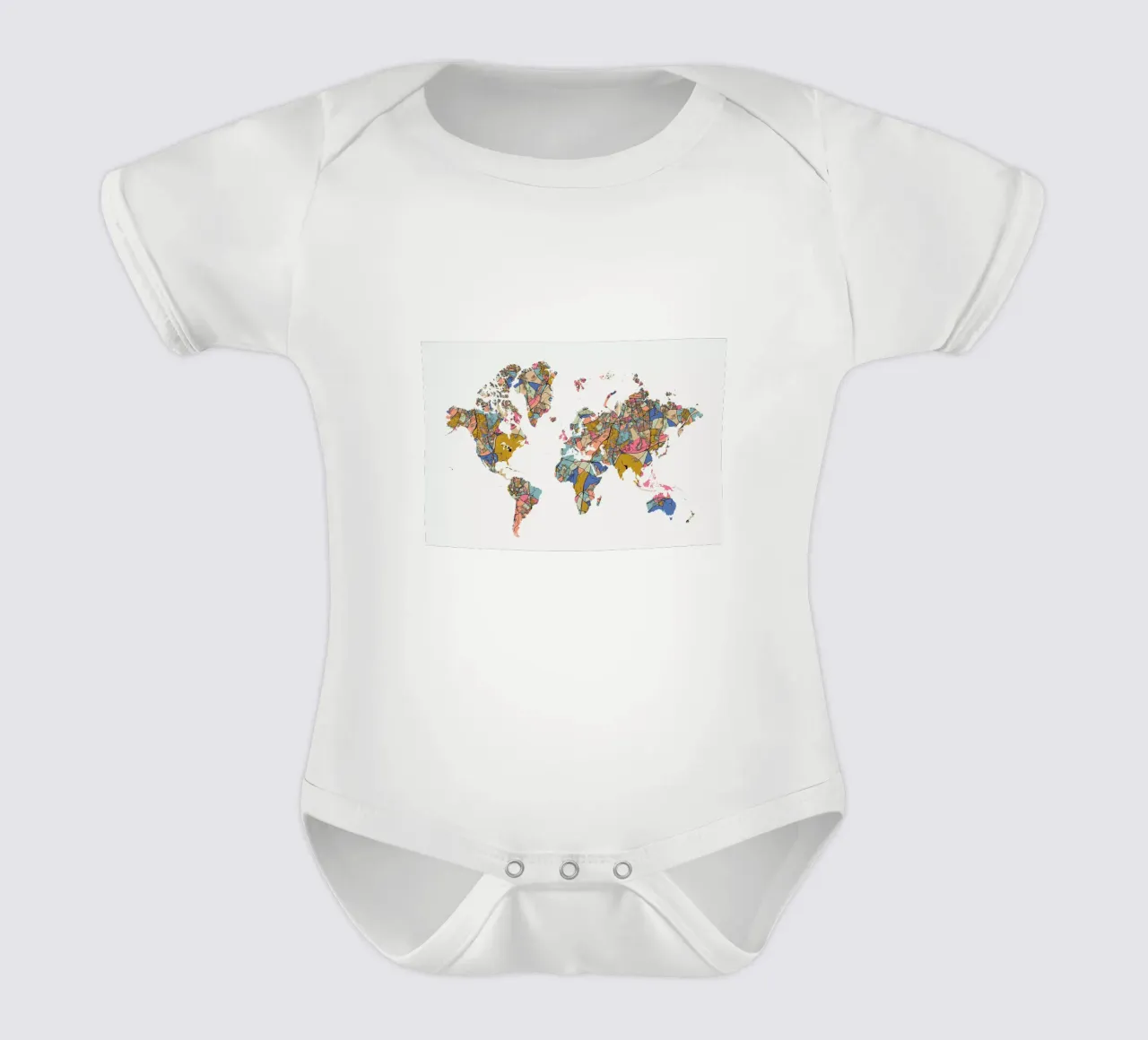 World Map body neonato maniche corte da The Cartography Collection