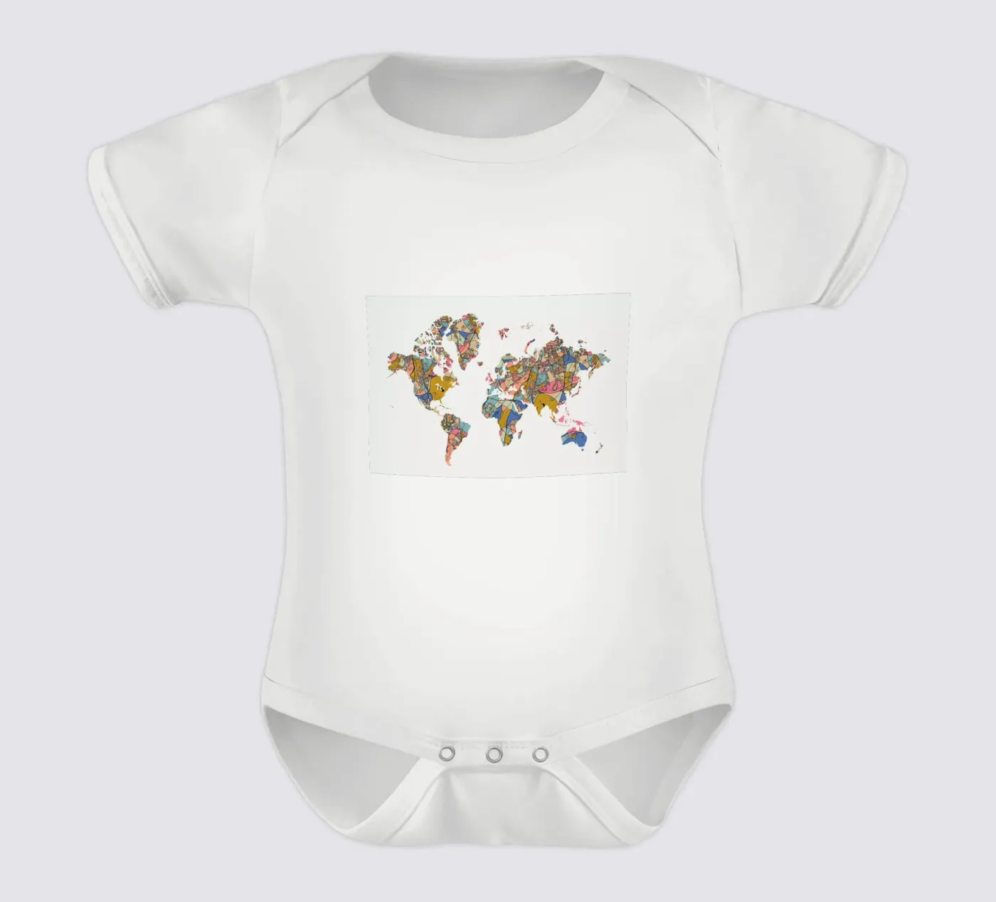 World Map Kurzarm Babybody von The Cartography Collection