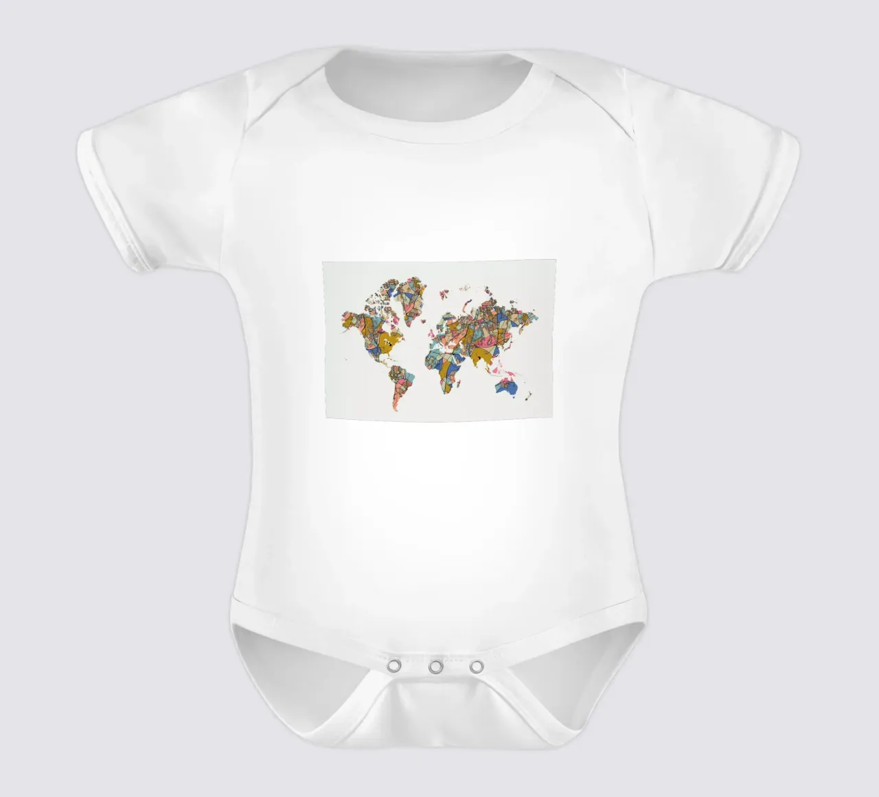 World Map body neonato maniche corte da The Cartography Collection