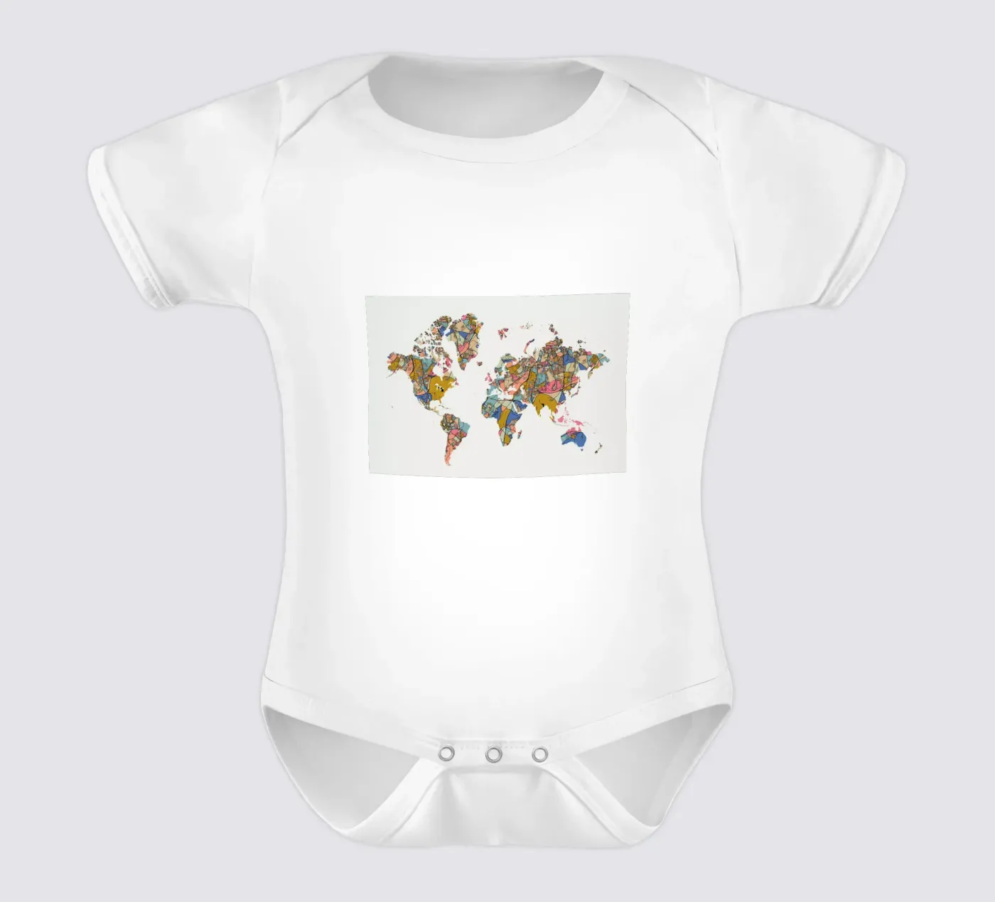 World Map Kurzarm Babybody von The Cartography Collection