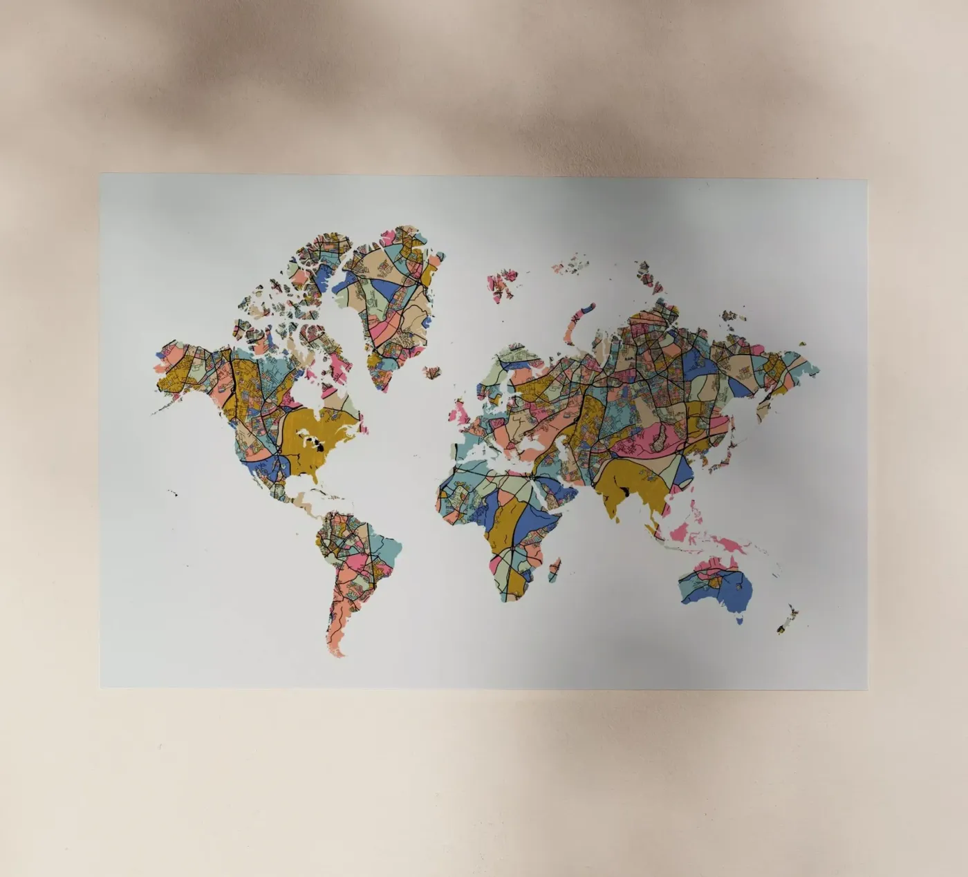 World Map backlit film by The Cartography Collection