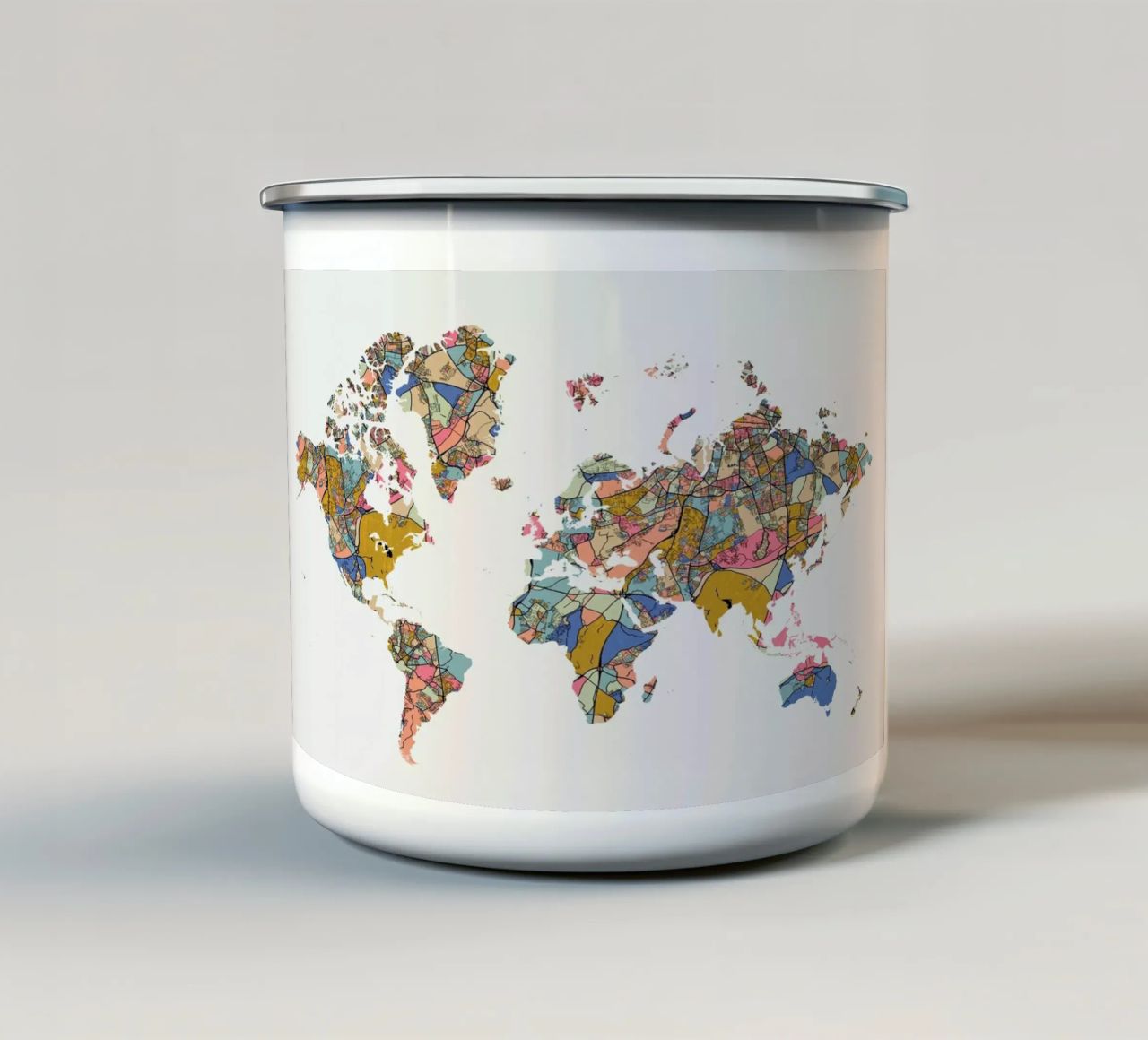 World Map tazza in smalto da The Cartography Collection