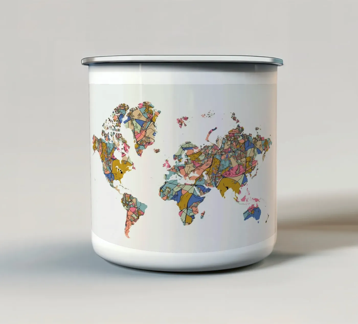 World Map enamel mug by The Cartography Collection