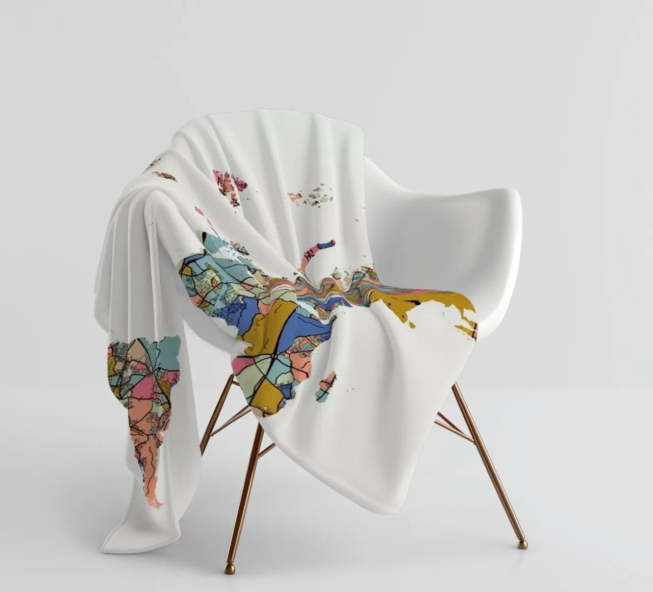 World Map fleecedeken van The Cartography Collection