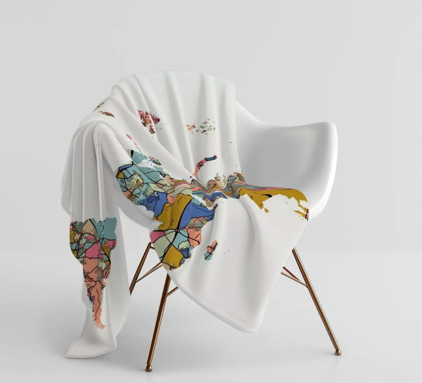 World Map Fleecedecke von The Cartography Collection