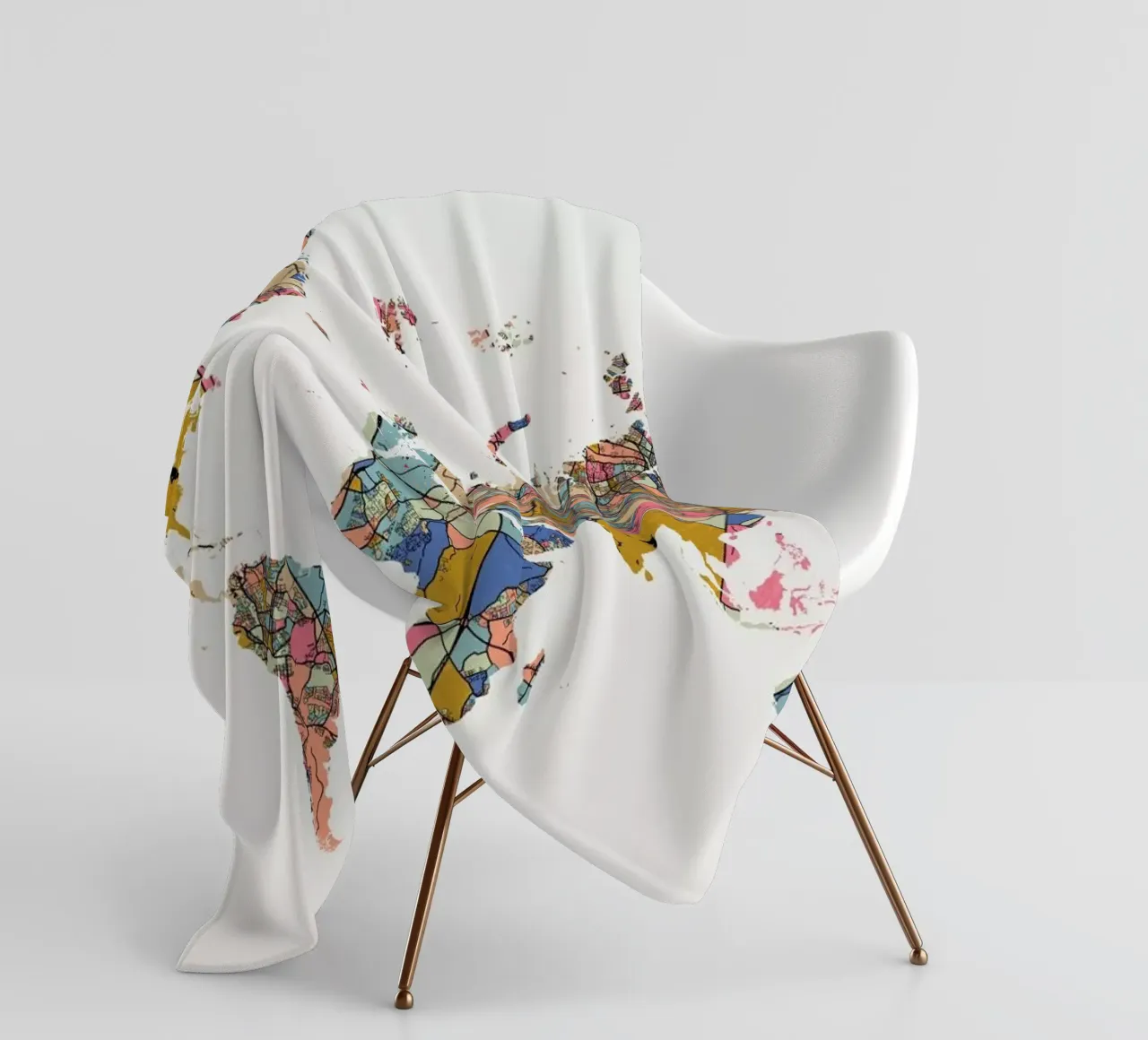 World Map fleecedeken van The Cartography Collection