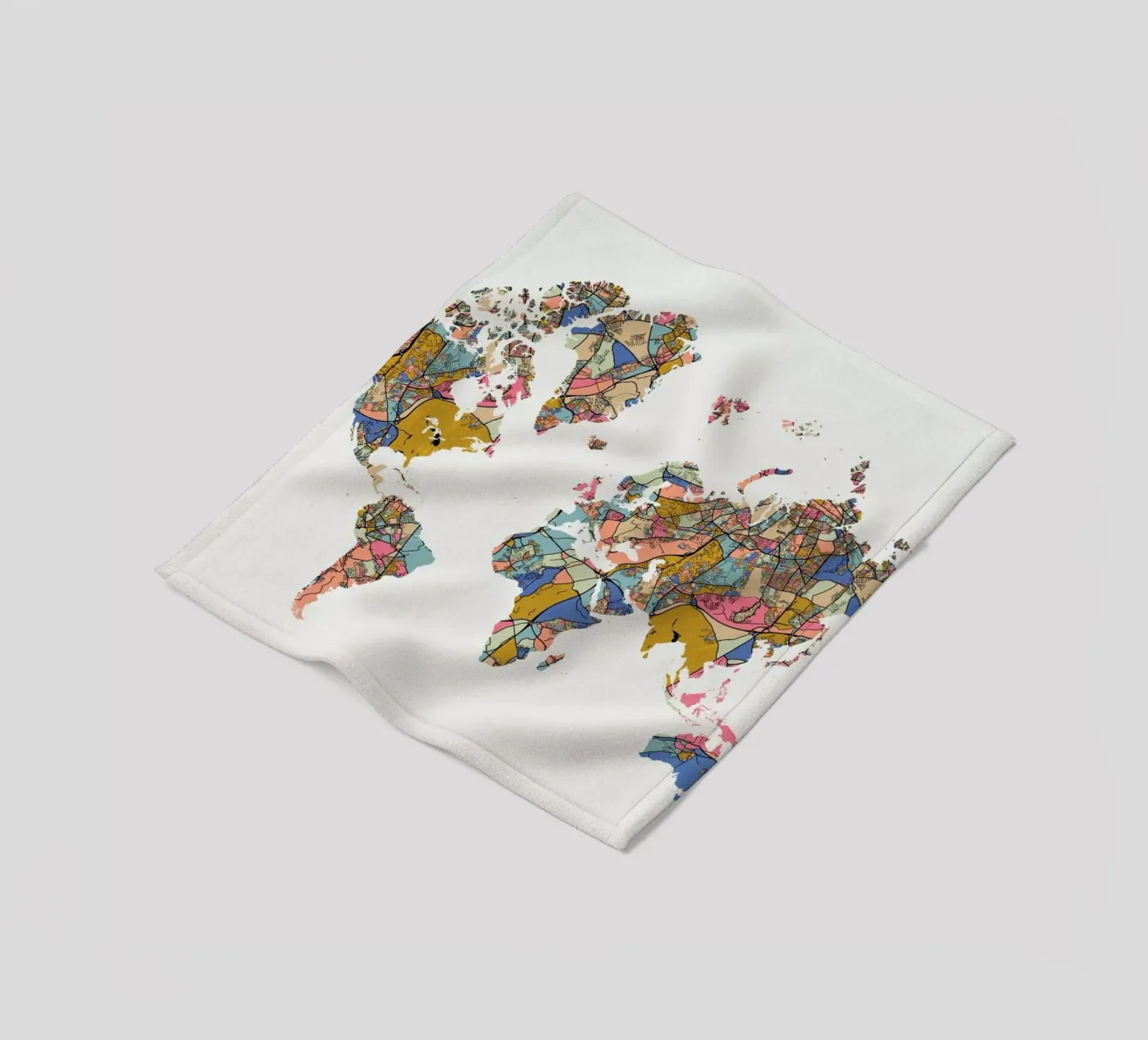 World Map Fleecedecke von The Cartography Collection