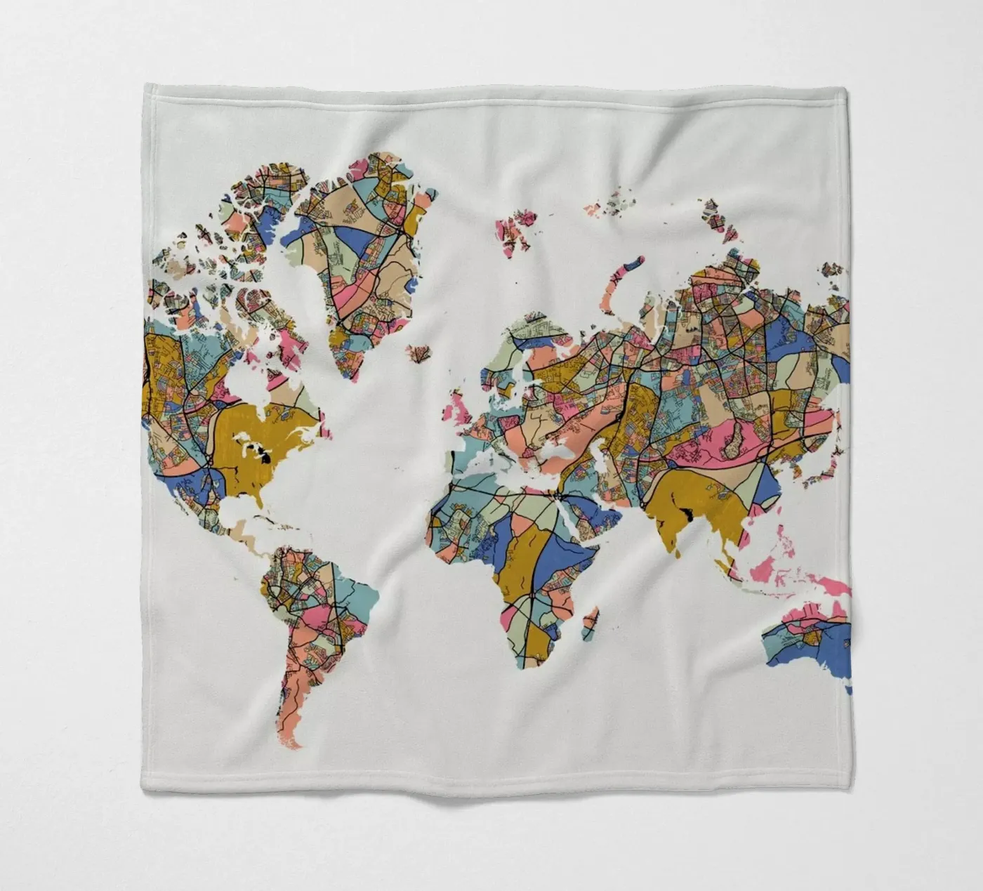World Map Fleecedecke von The Cartography Collection