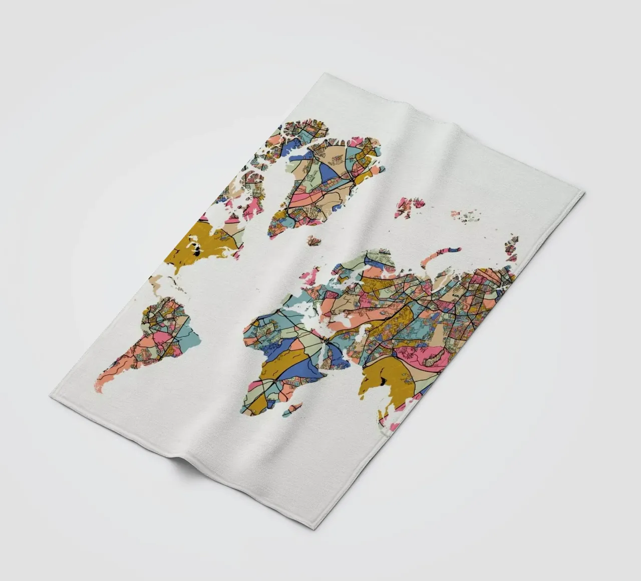 World Map fleecedeken van The Cartography Collection