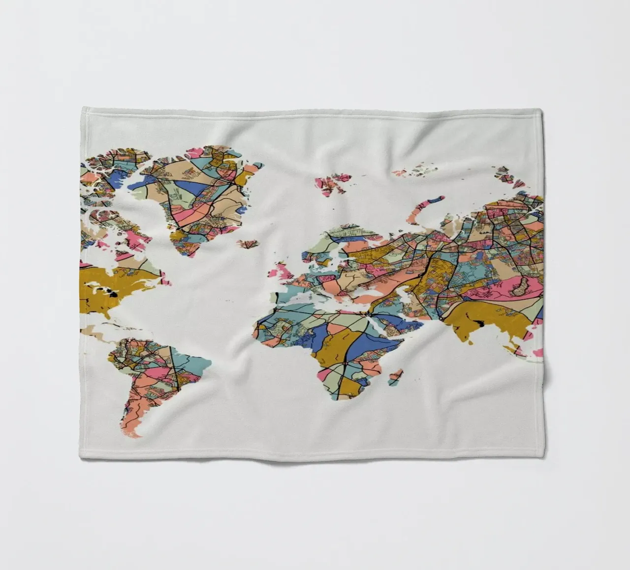 World Map fleecedeken van The Cartography Collection