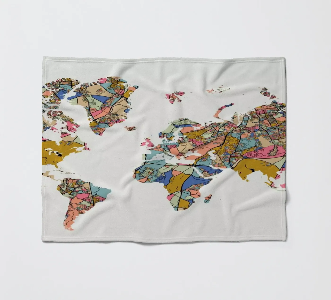 World Map Fleecedecke von The Cartography Collection