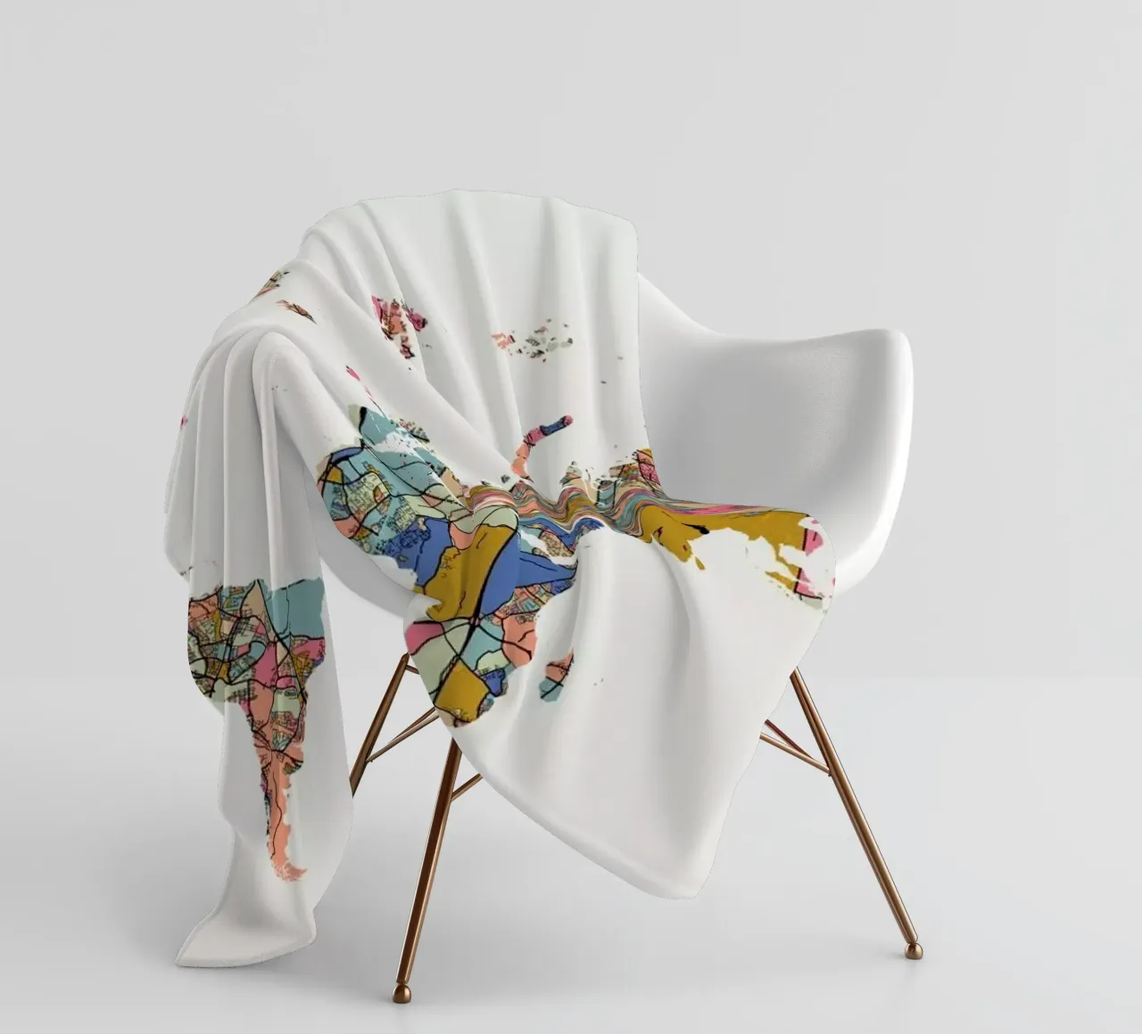 World Map Fleecedecke von The Cartography Collection