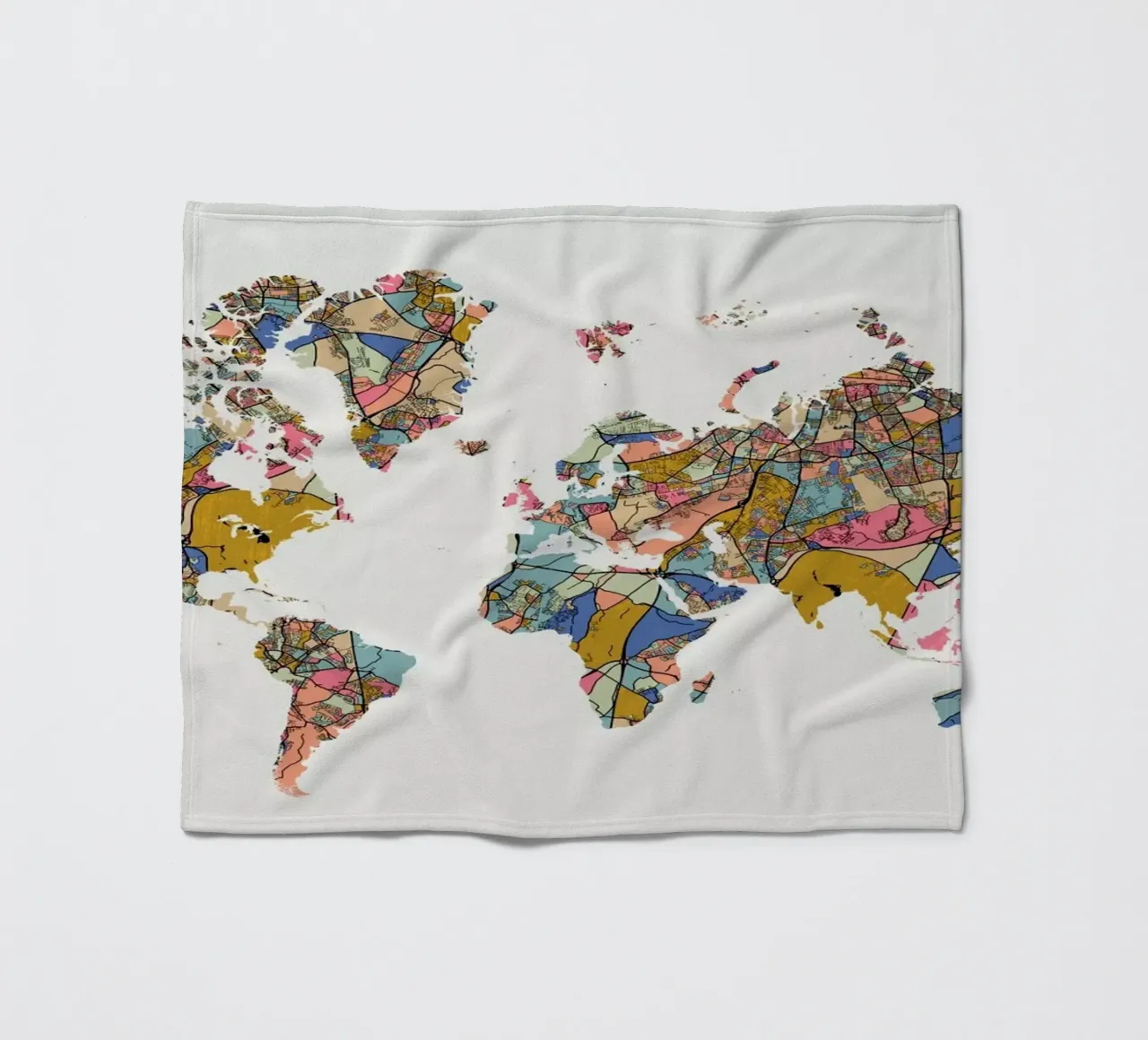 World Map Fleecedecke von The Cartography Collection
