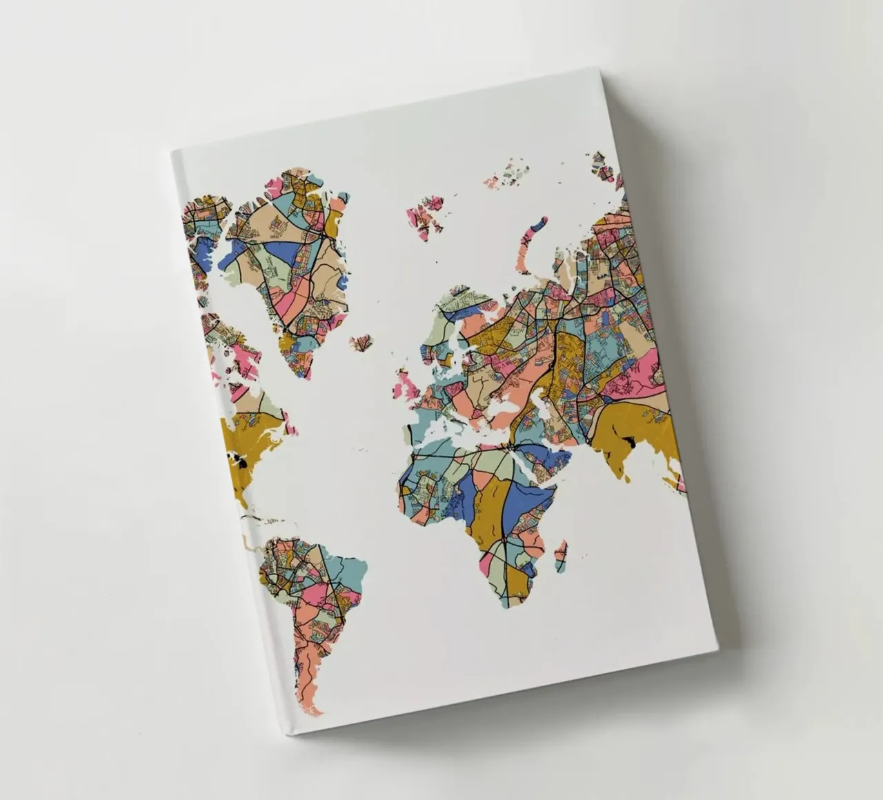 World Map carnet de notes de The Cartography Collection