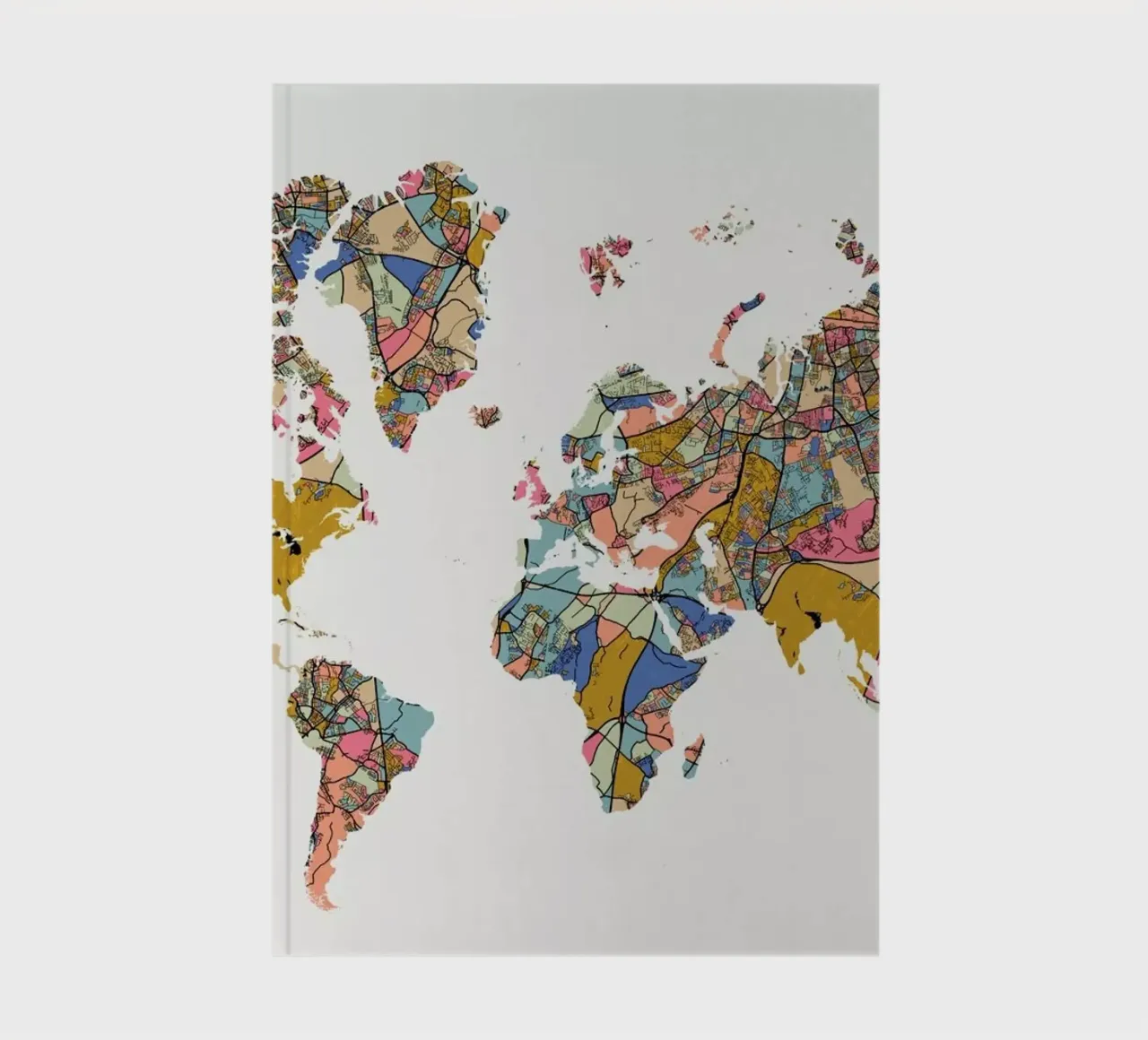 World Map carnet de notes de The Cartography Collection