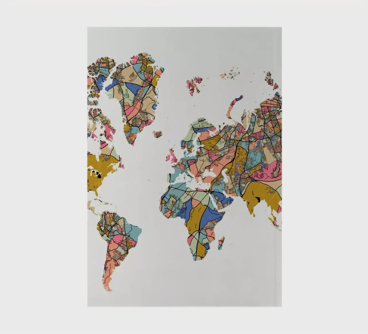 World Map carnet de notes de The Cartography Collection