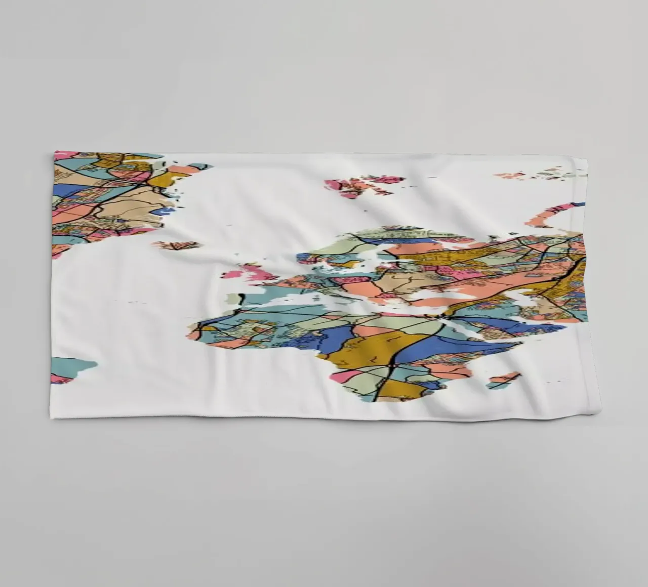 World Map badhanddoek van The Cartography Collection