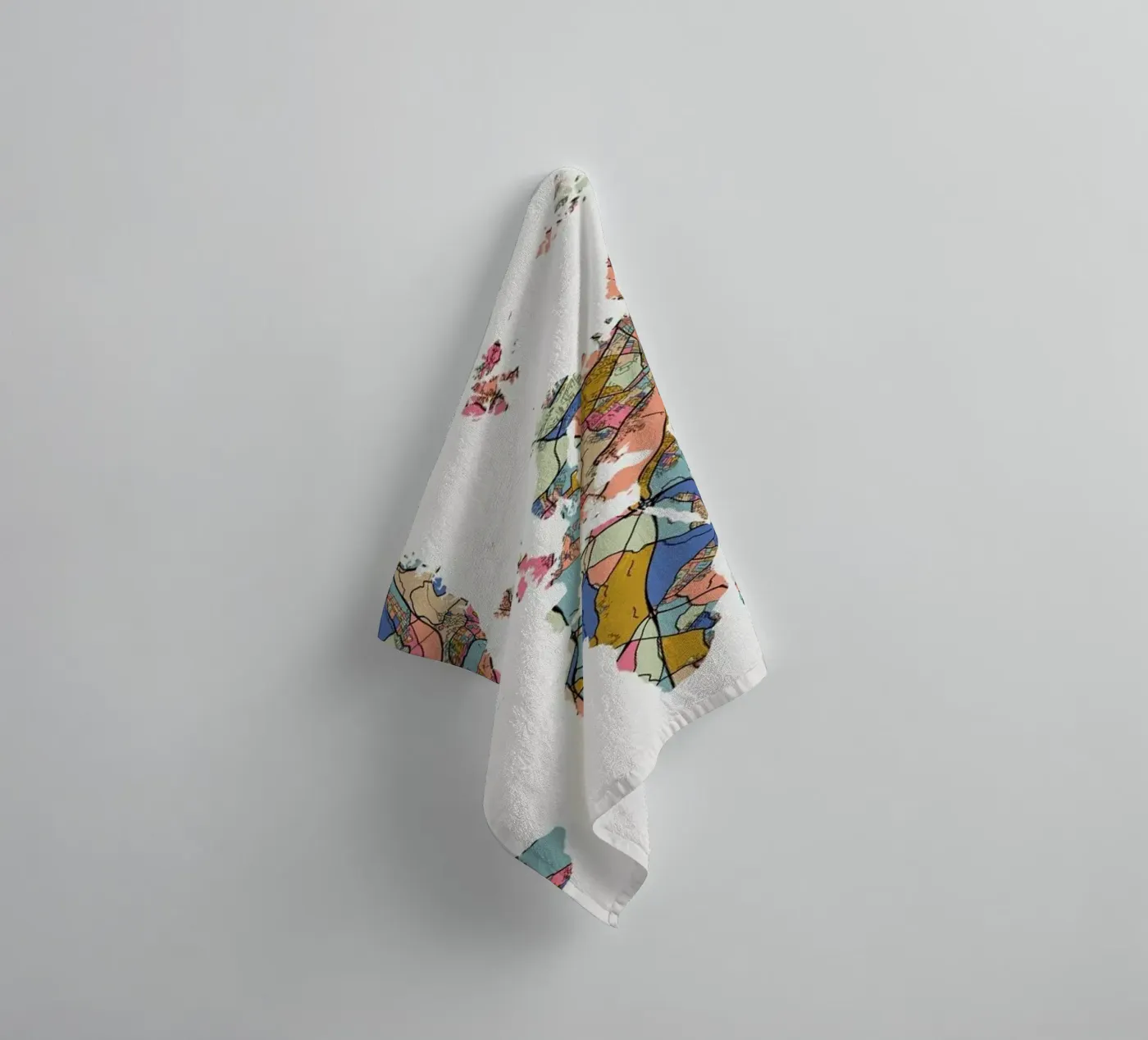 World Map badhanddoek van The Cartography Collection