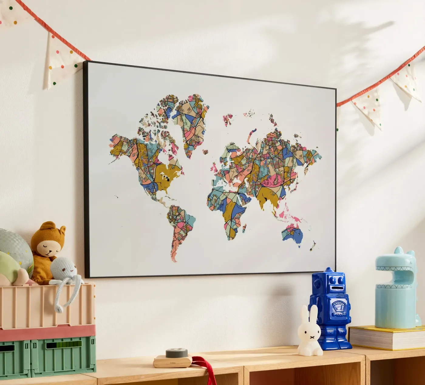 World Map alluminio dibond da The Cartography Collection