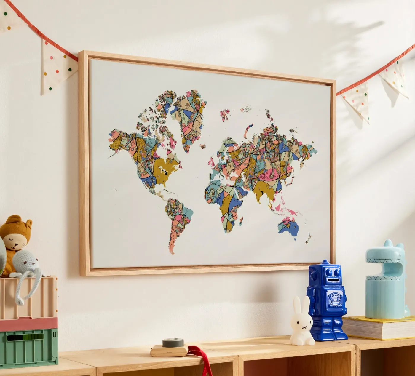 World Map tela da The Cartography Collection