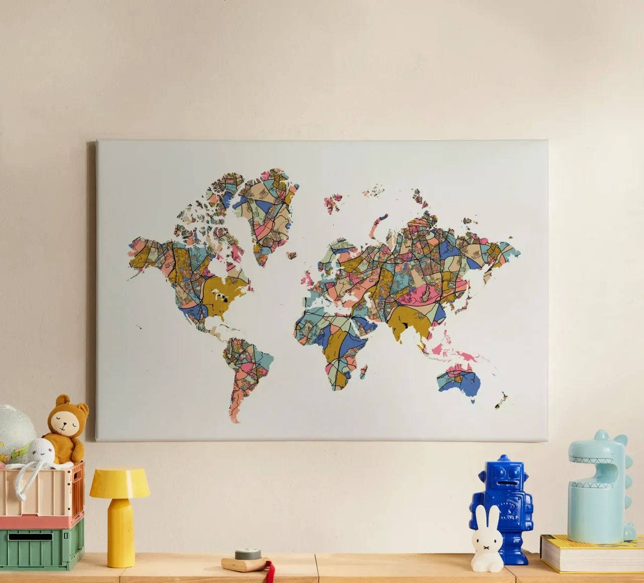 World Map tela da The Cartography Collection