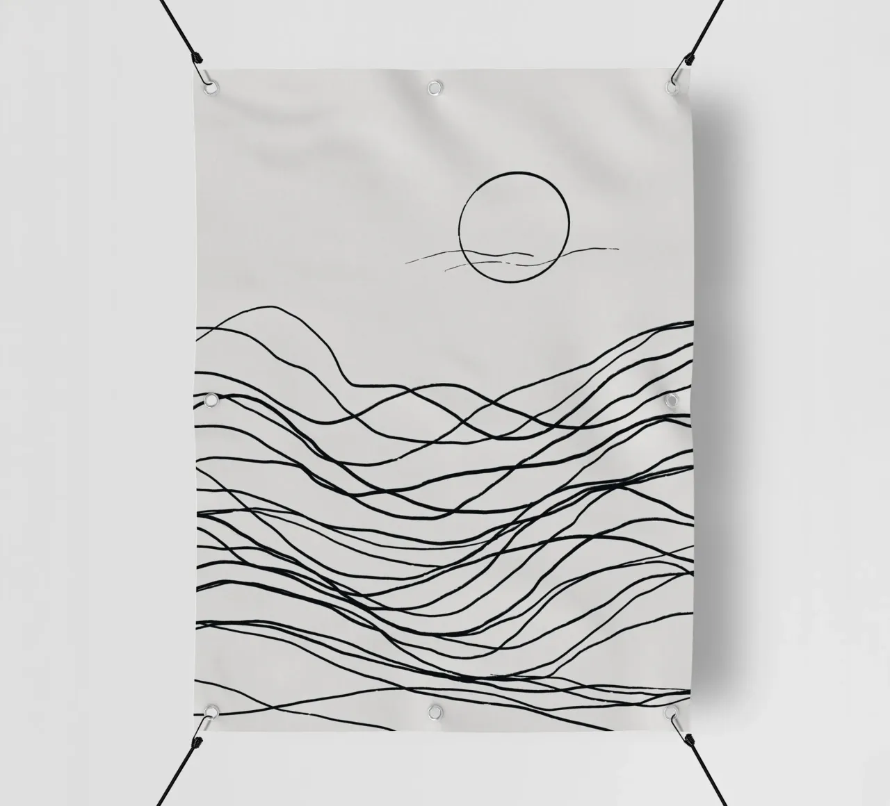 Line art tonalist landscape drawing pvc cover by Little Dean