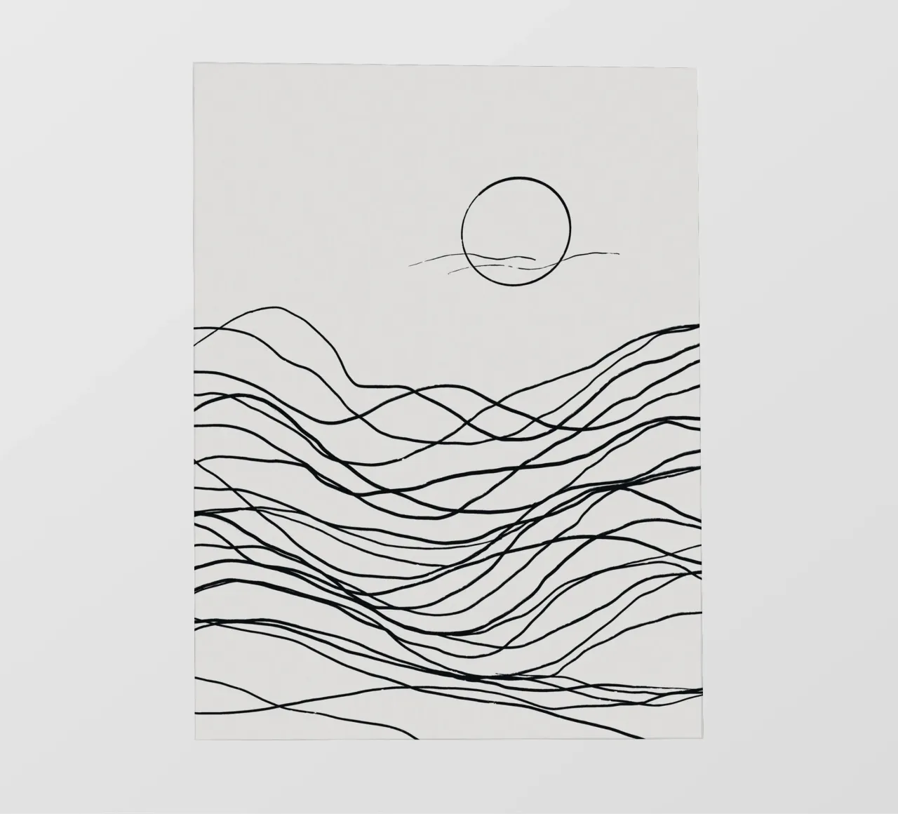 Line art tonalist landscape drawing pvc cover by Little Dean