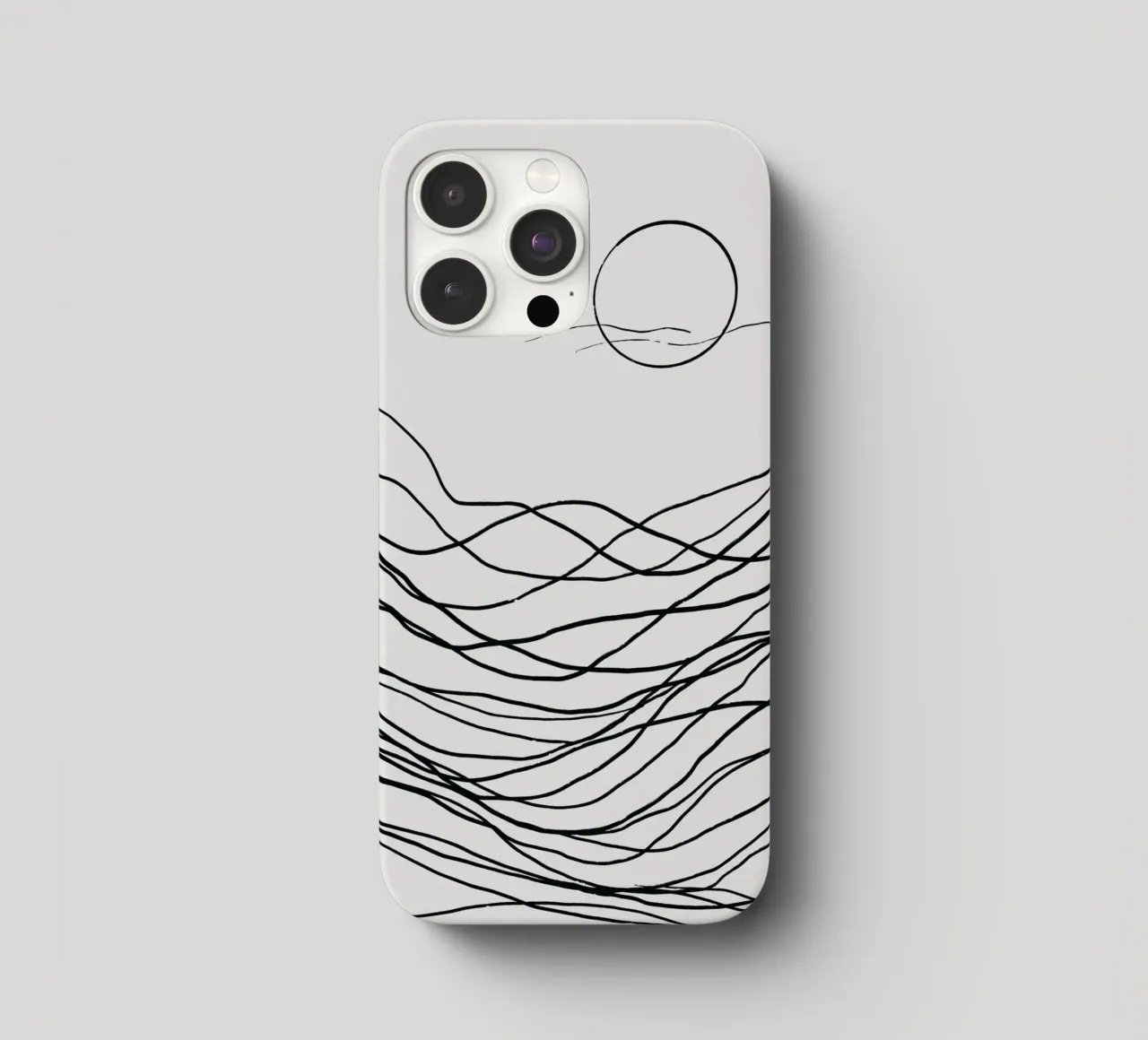 Line art tonalist landscape drawing iphone case by Little Dean