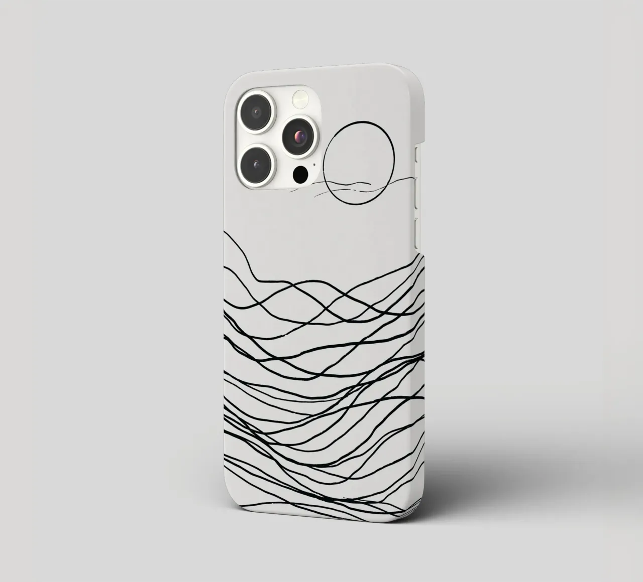 Line art tonalist landscape drawing iphone case by Little Dean