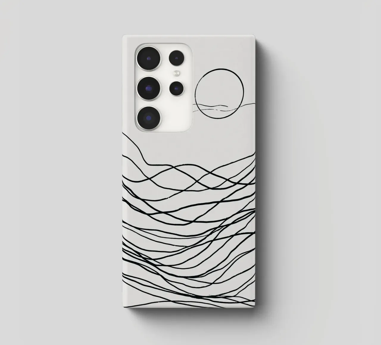 Line art tonalist landscape drawing samsung phone case by Little Dean