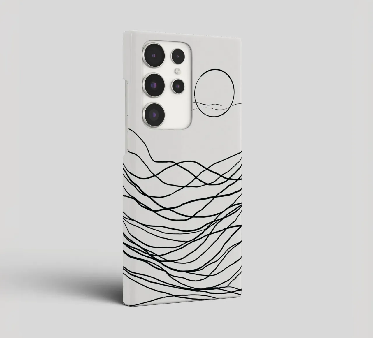 Line art tonalist landscape drawing samsung phone case by Little Dean