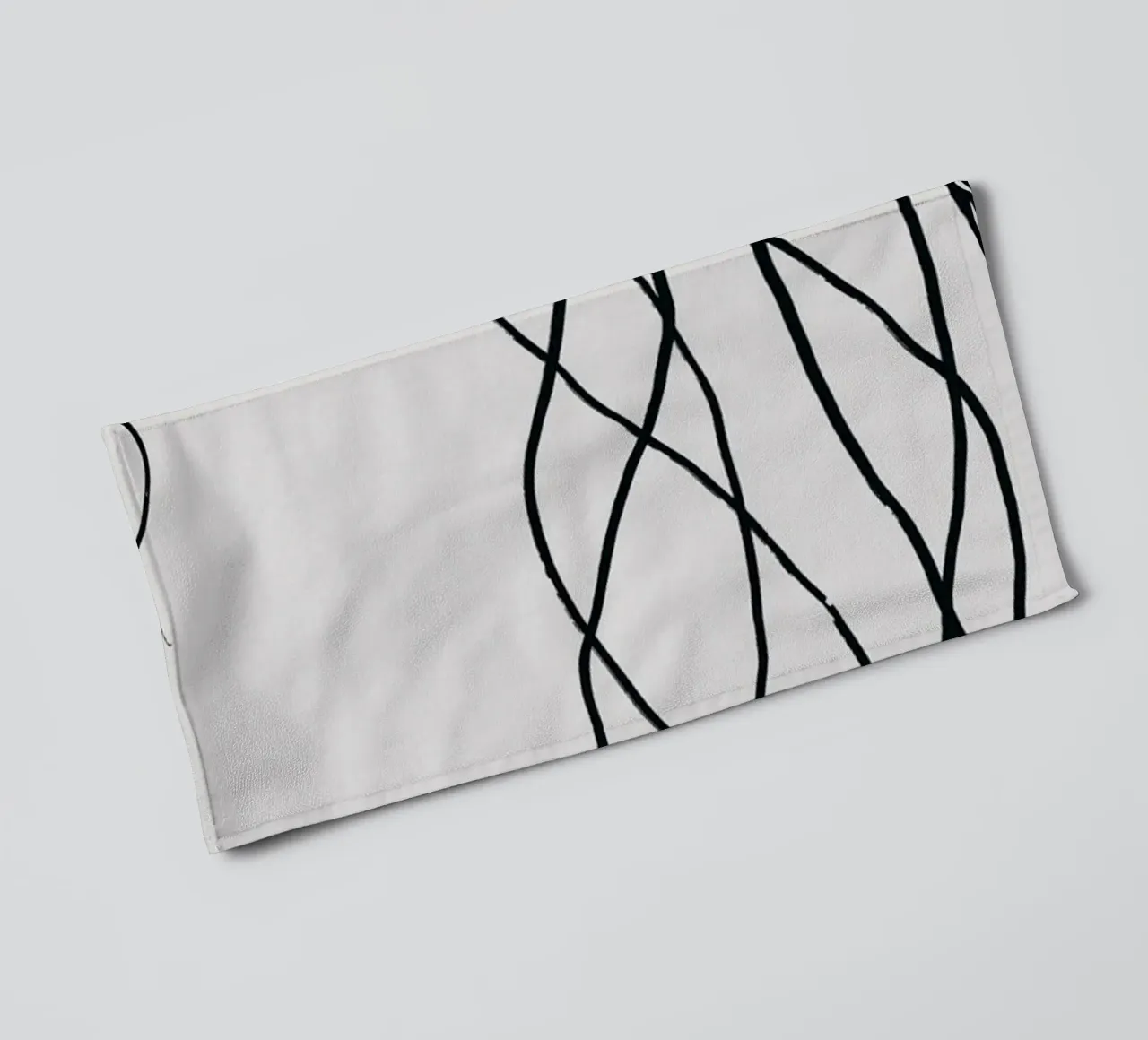 Line art tonalist landscape drawing towel by Little Dean