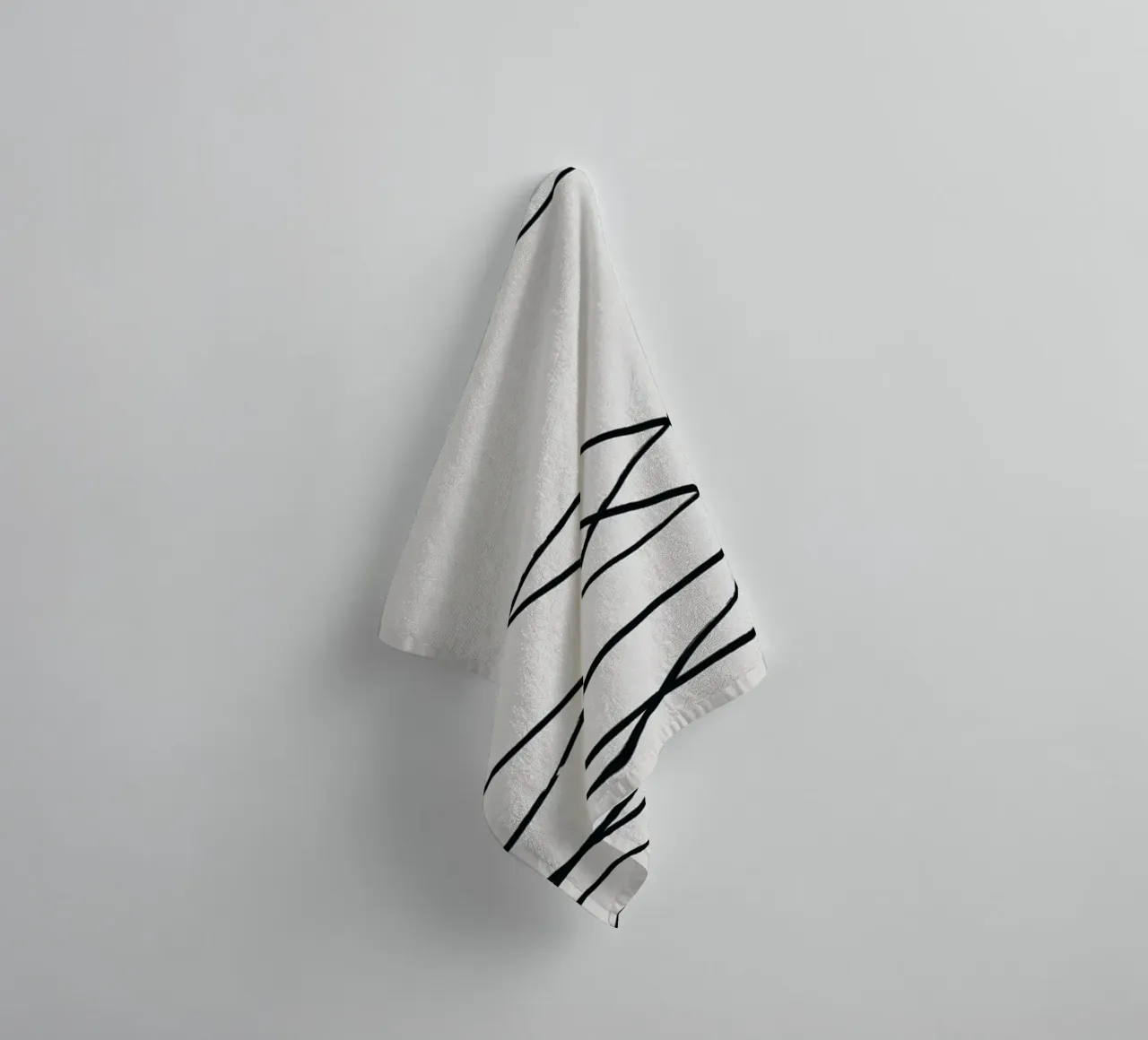 Line art tonalist landscape drawing towel by Little Dean