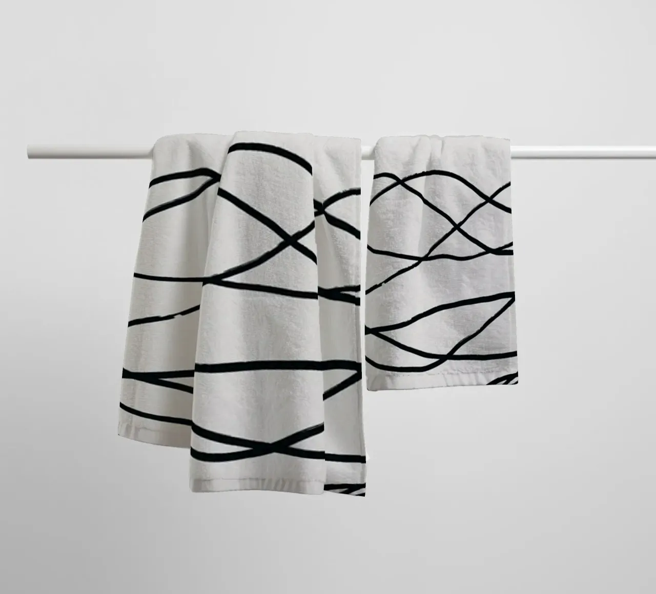 Line art tonalist landscape drawing towel by Little Dean