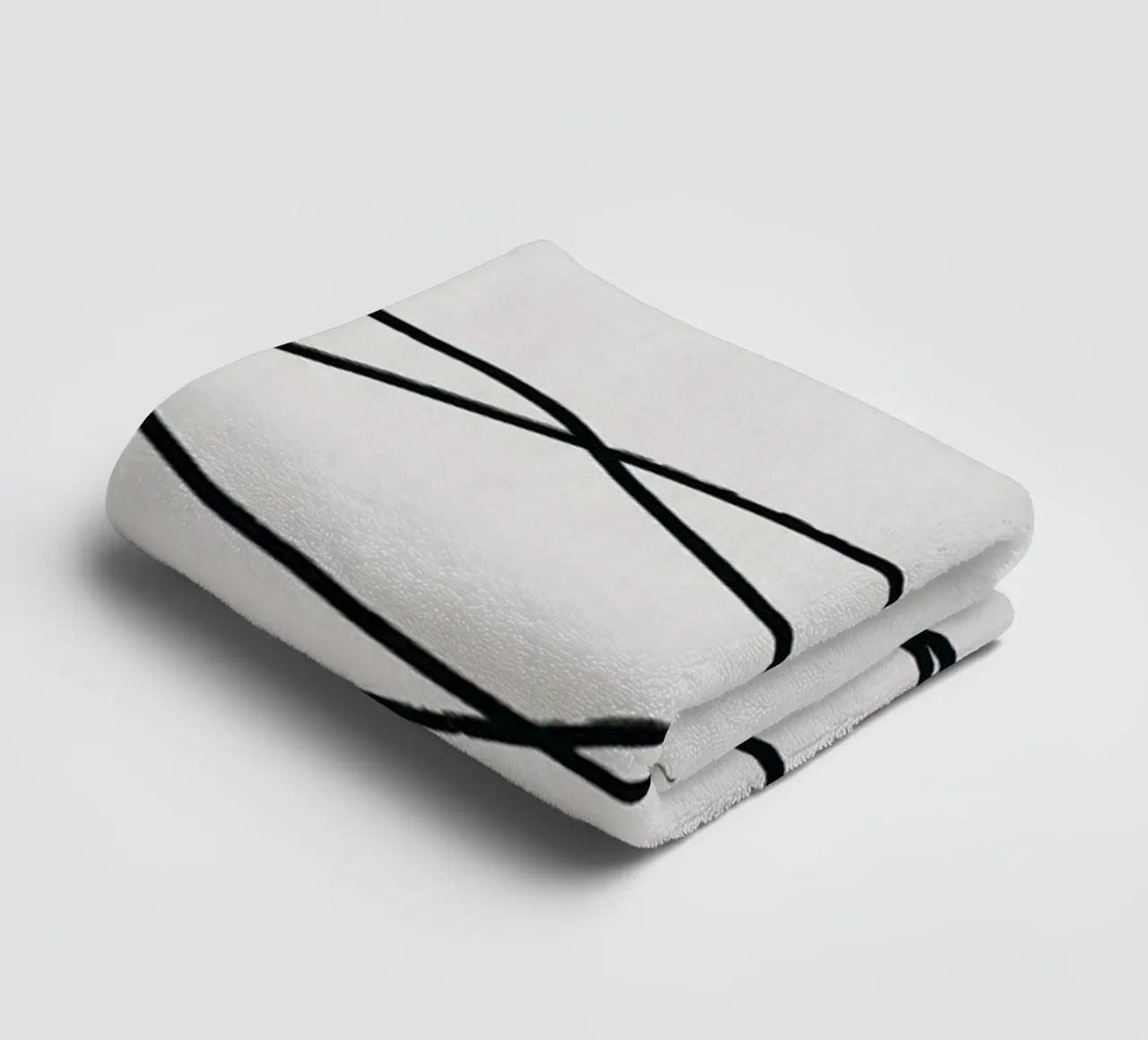 Line art tonalist landscape drawing towel by Little Dean