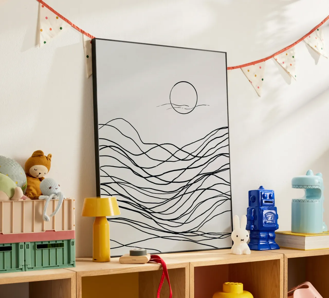 Line art tonalist landscape drawing alu-dibond by Little Dean