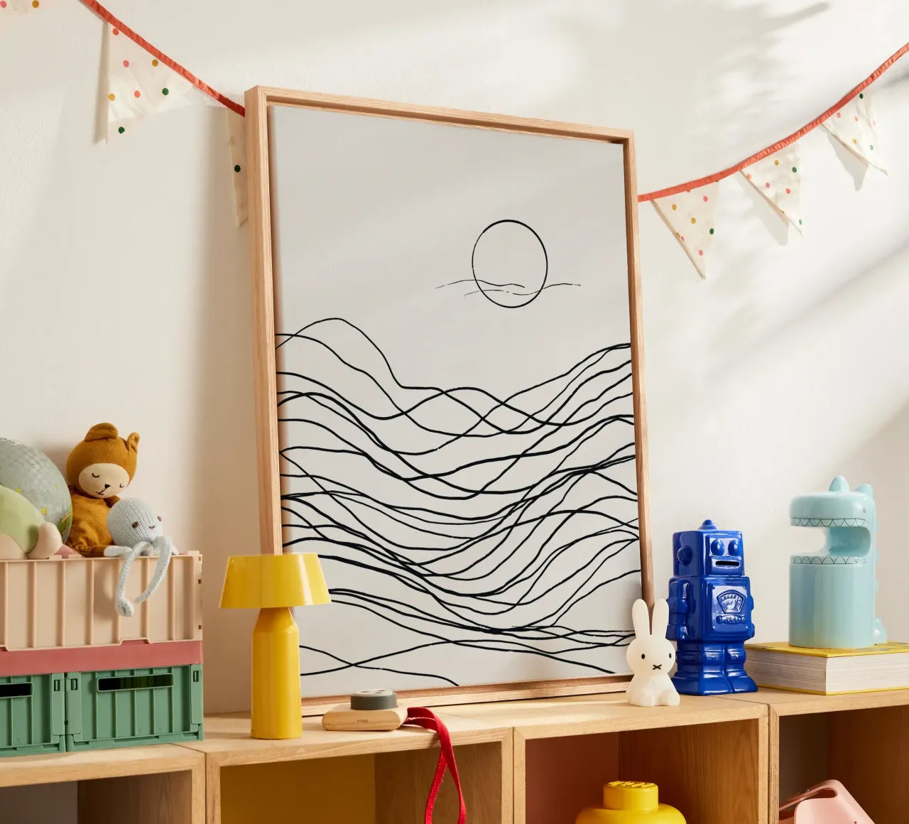 Line art tonalist landscape drawing canvas by Little Dean