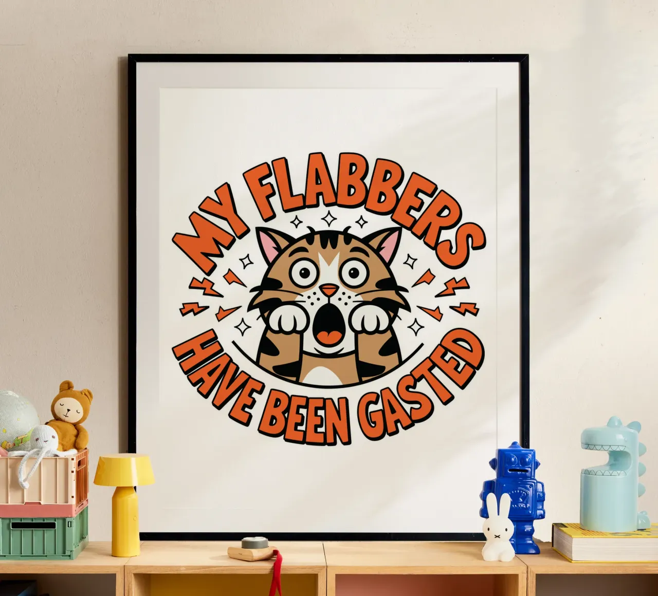 My Flabbers Have Been Gasted poster con telaio in alluminio da edsonramosart