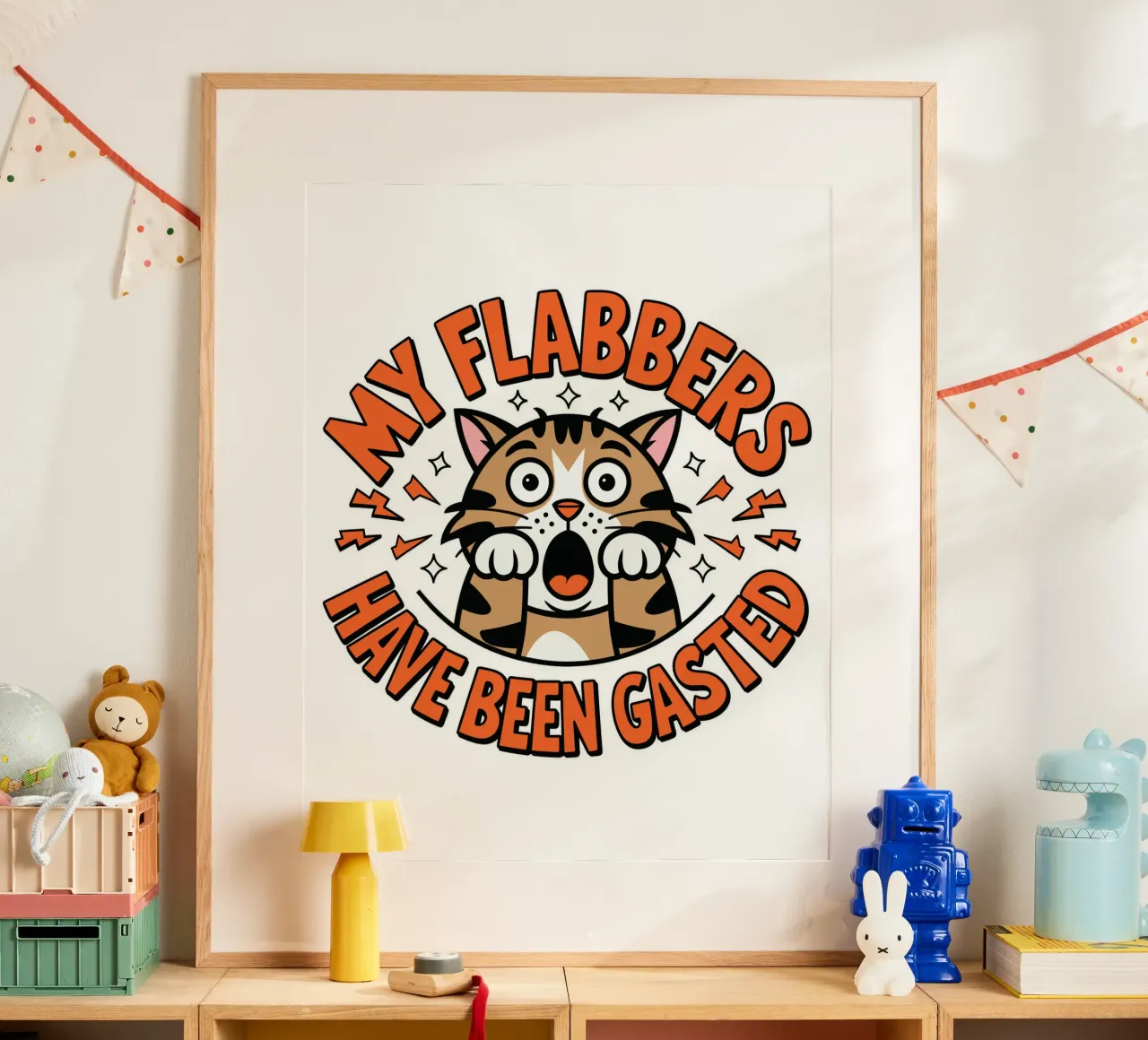 My Flabbers Have Been Gasted poster con telaio in alluminio da edsonramosart