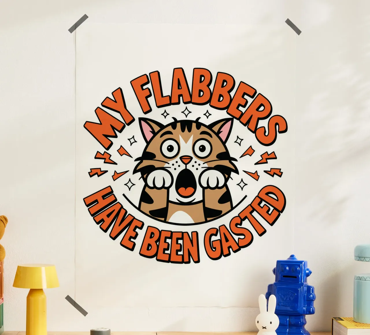 My Flabbers Have Been Gasted poster con telaio in alluminio da edsonramosart