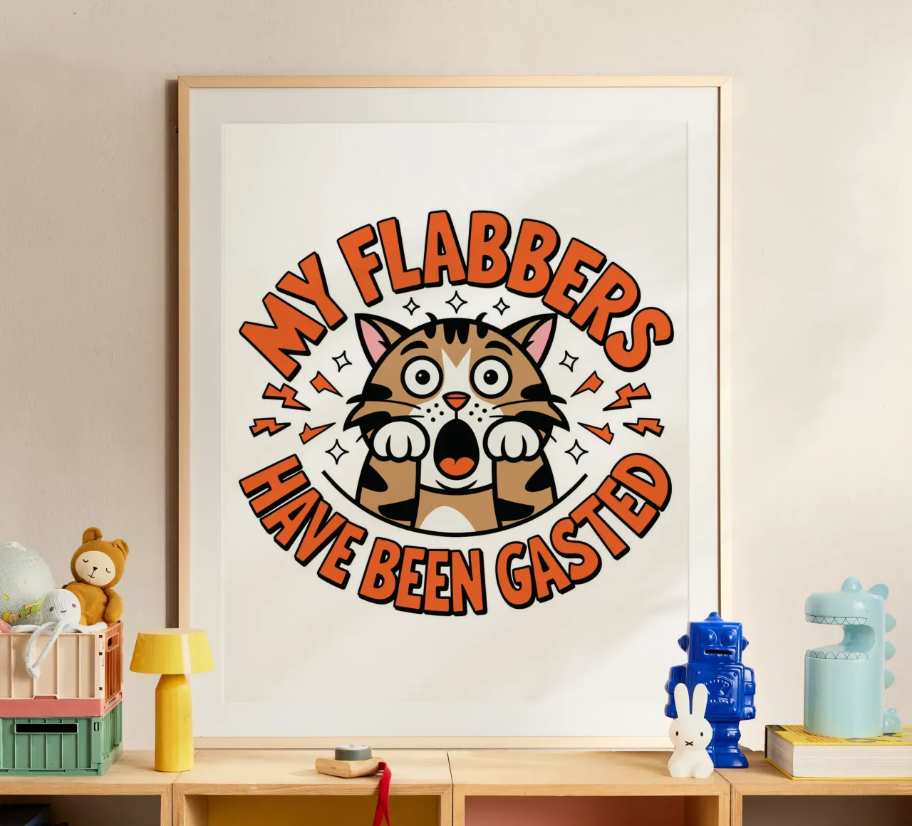 My Flabbers Have Been Gasted poster con telaio in alluminio da edsonramosart