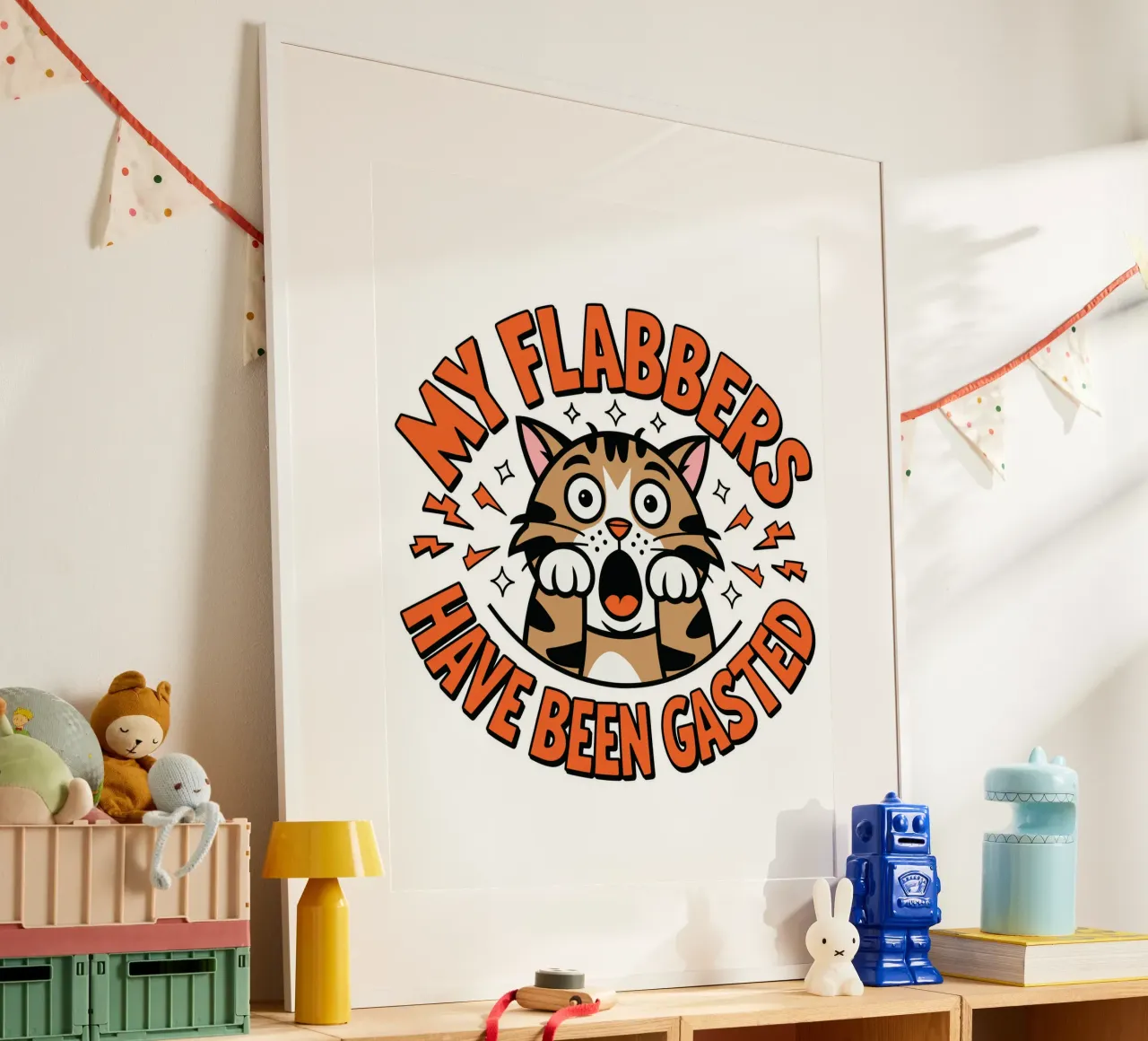 My Flabbers Have Been Gasted poster con telaio in alluminio da edsonramosart
