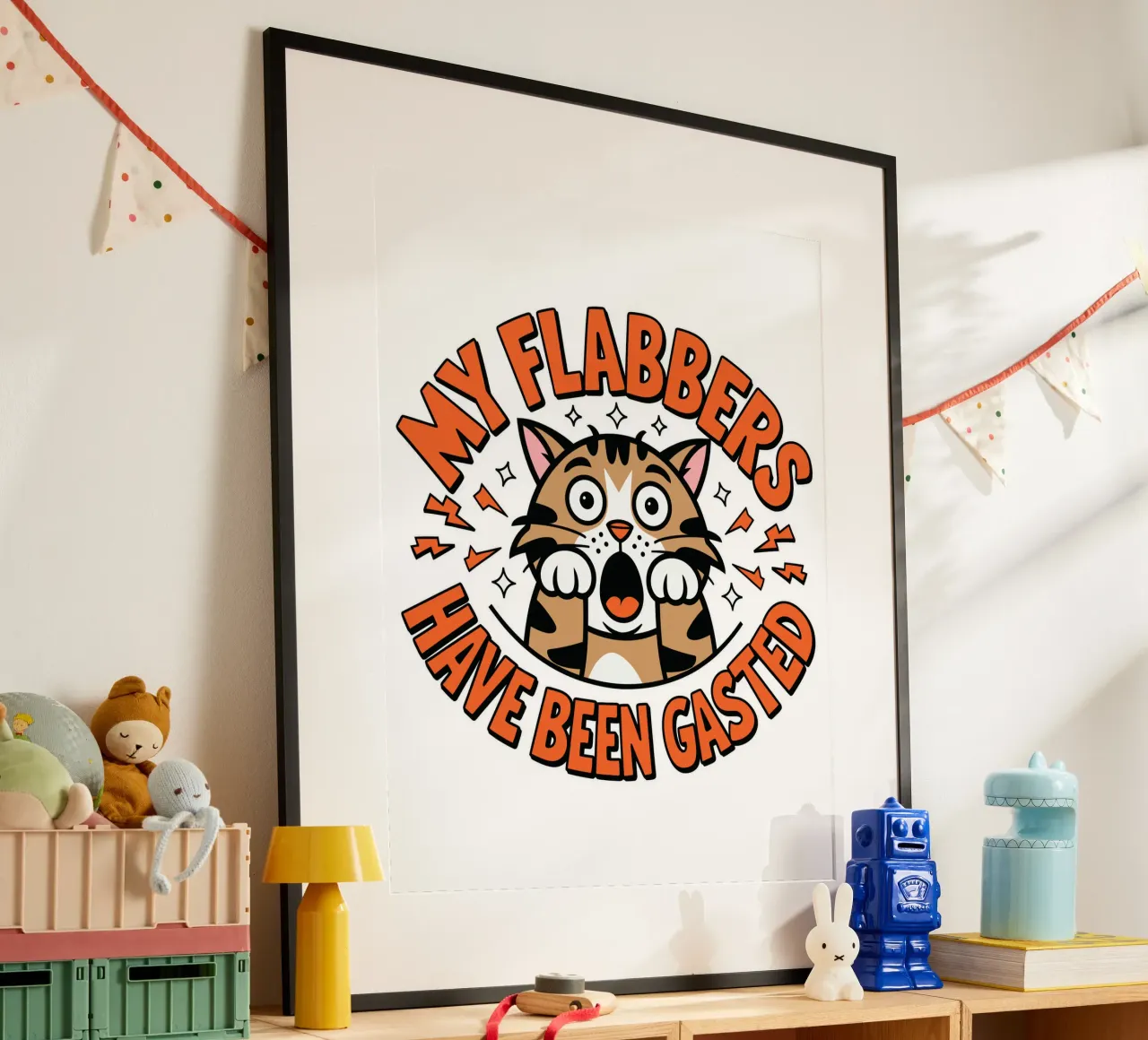 My Flabbers Have Been Gasted poster con telaio in alluminio da edsonramosart