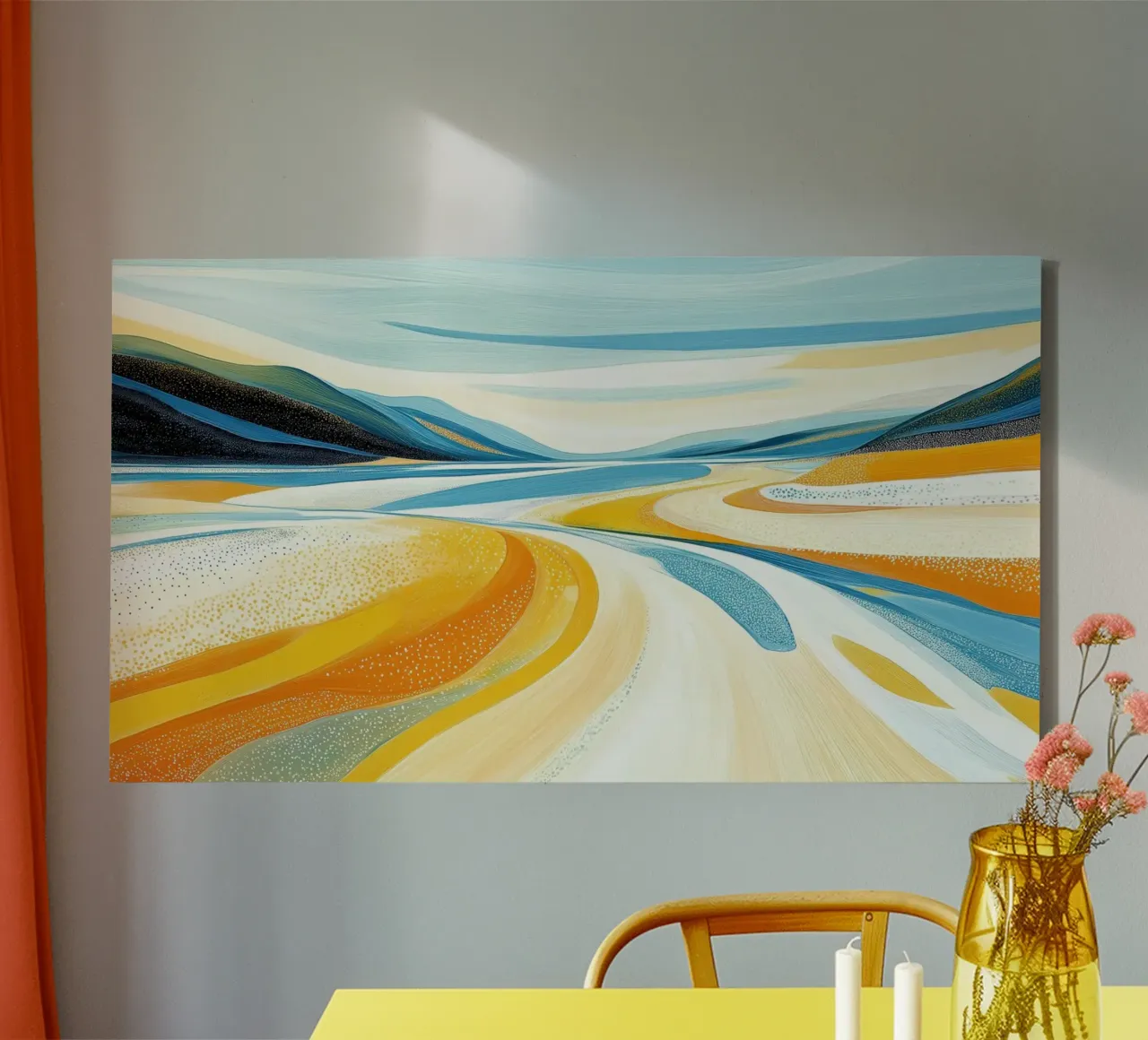 Abstract strand canvas with Floater frame by Imagine