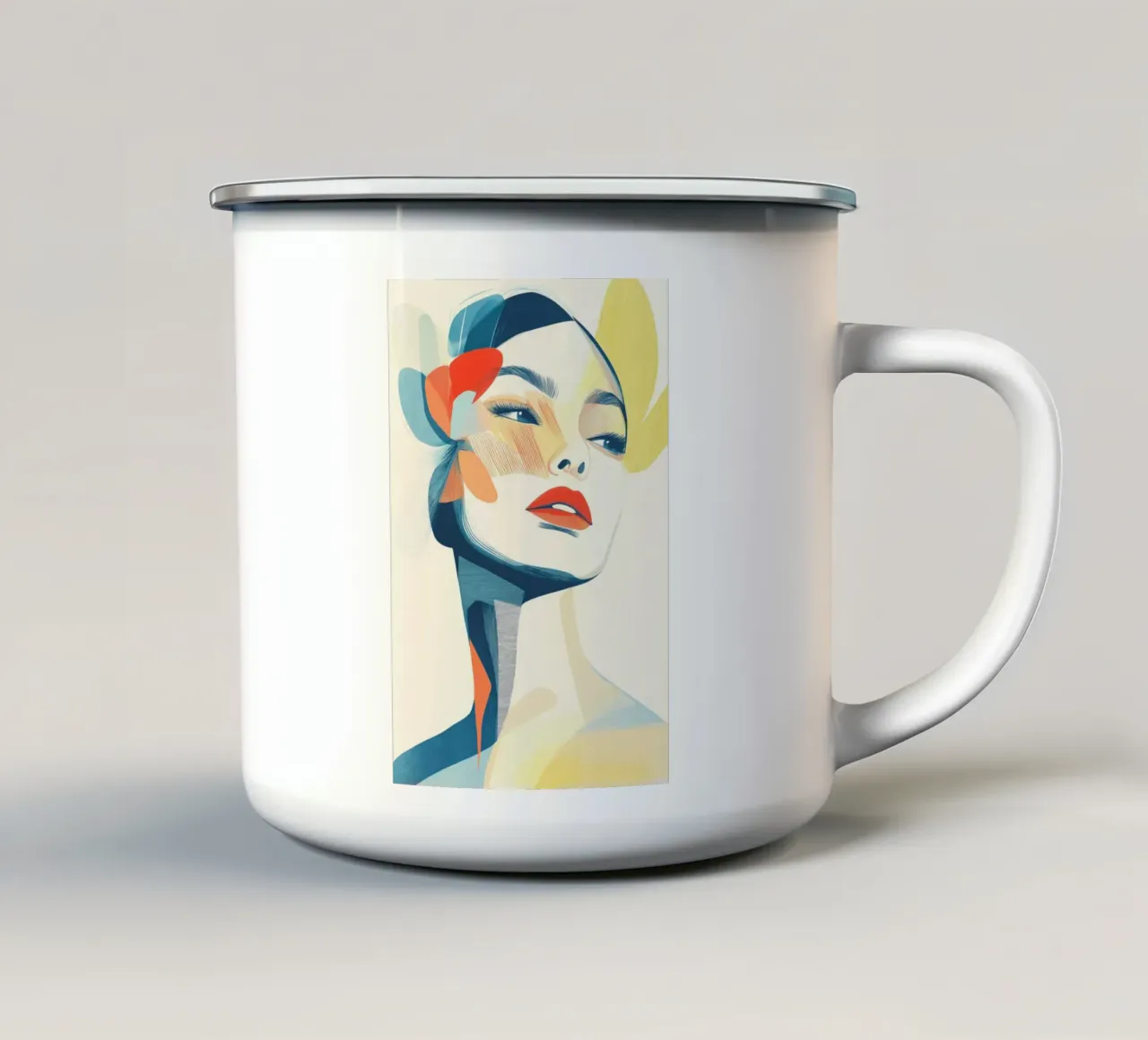 Ritratto di donna tazza in smalto da Imagine