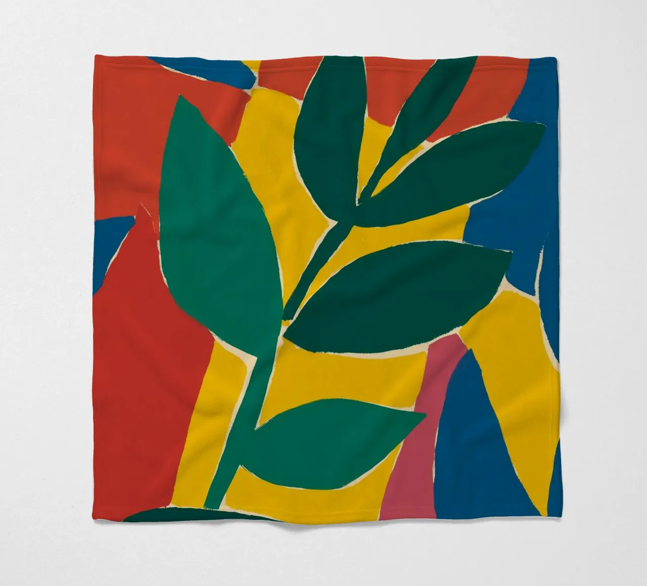Maximalist botanical fleece blanket by Little Dean