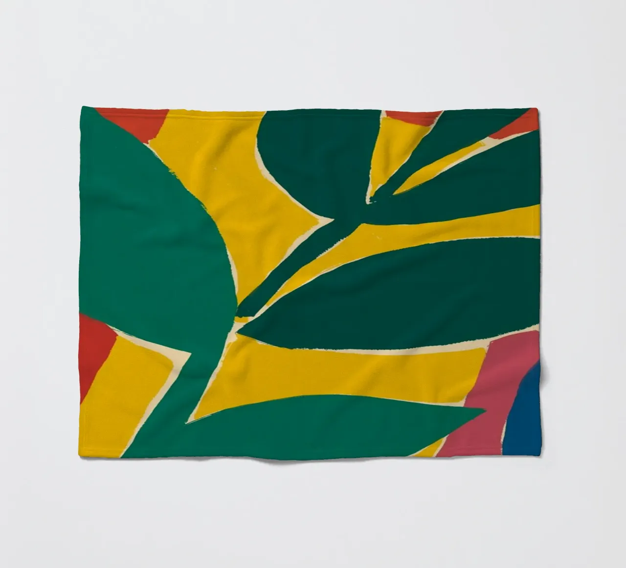Maximalist botanical fleece blanket by Little Dean