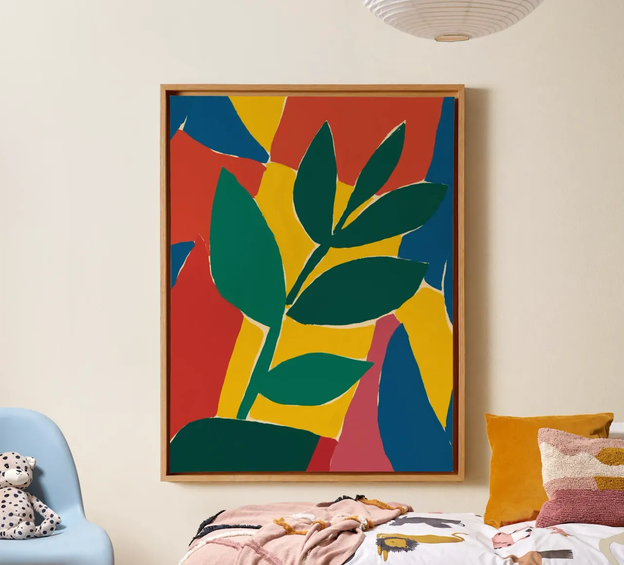 Botanica massimalista tela con Cornice a cassetta da Little Dean